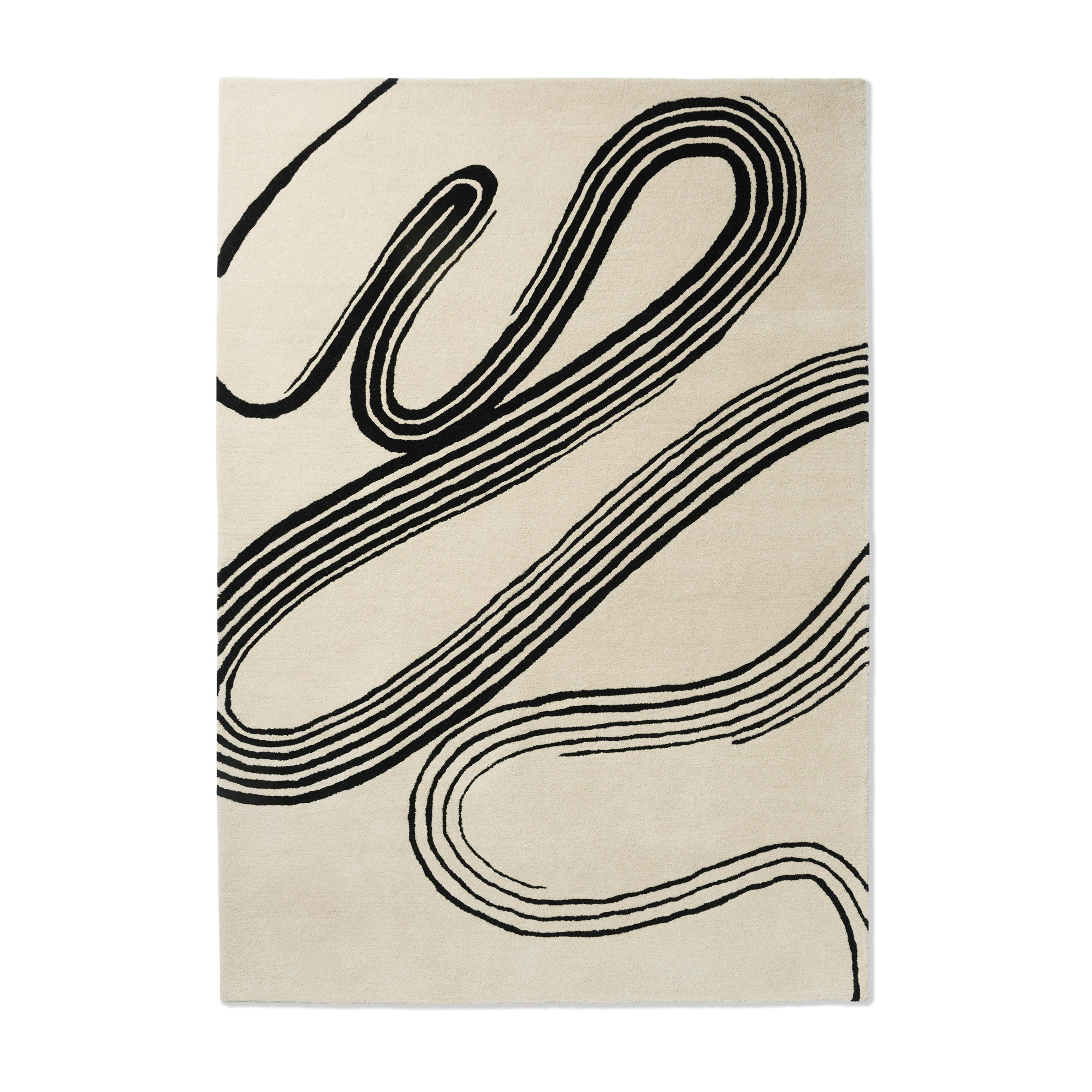 DECOR FLOW beige rug with black pattern