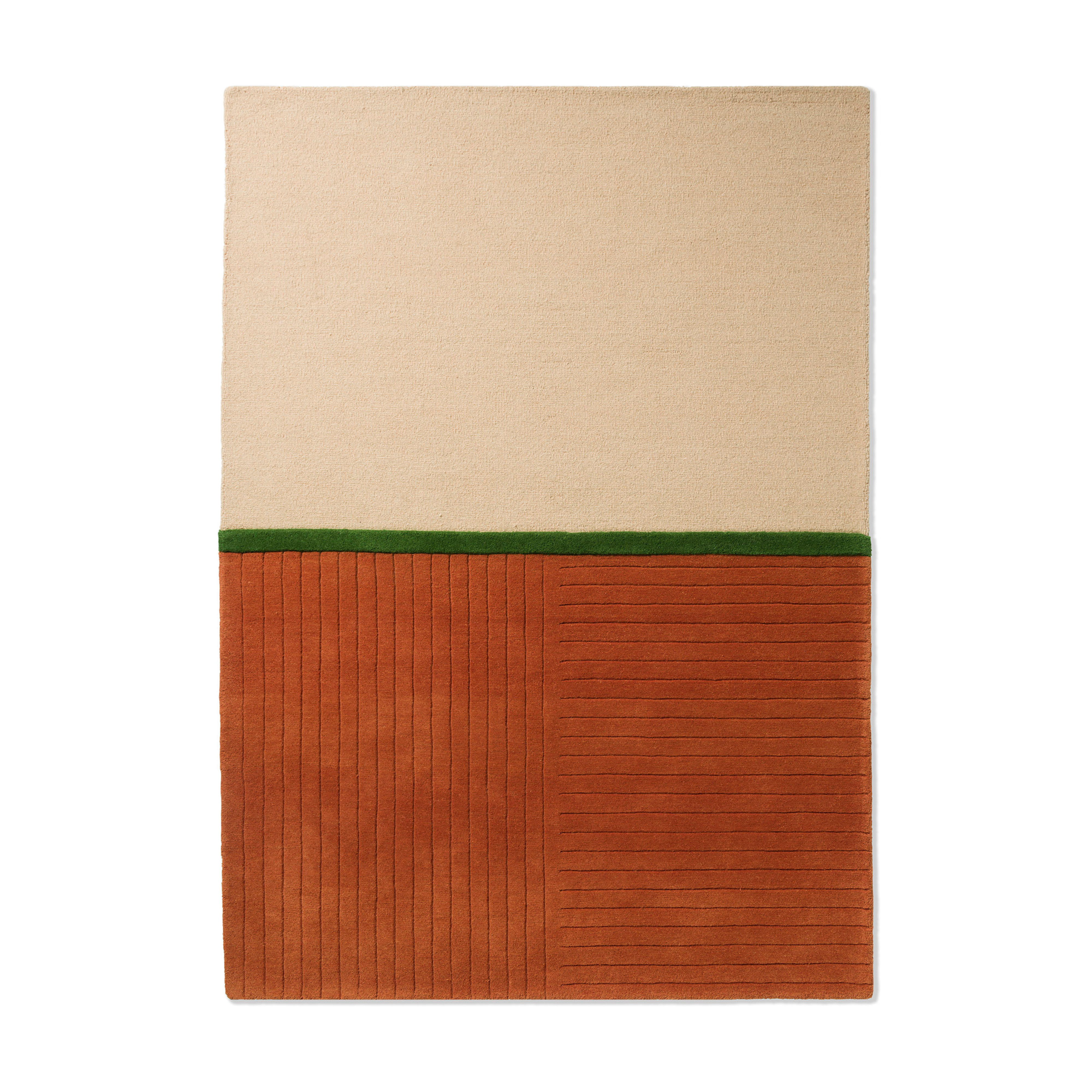 Vloerkleed DECOR RHYTHM oranje met beige en groen