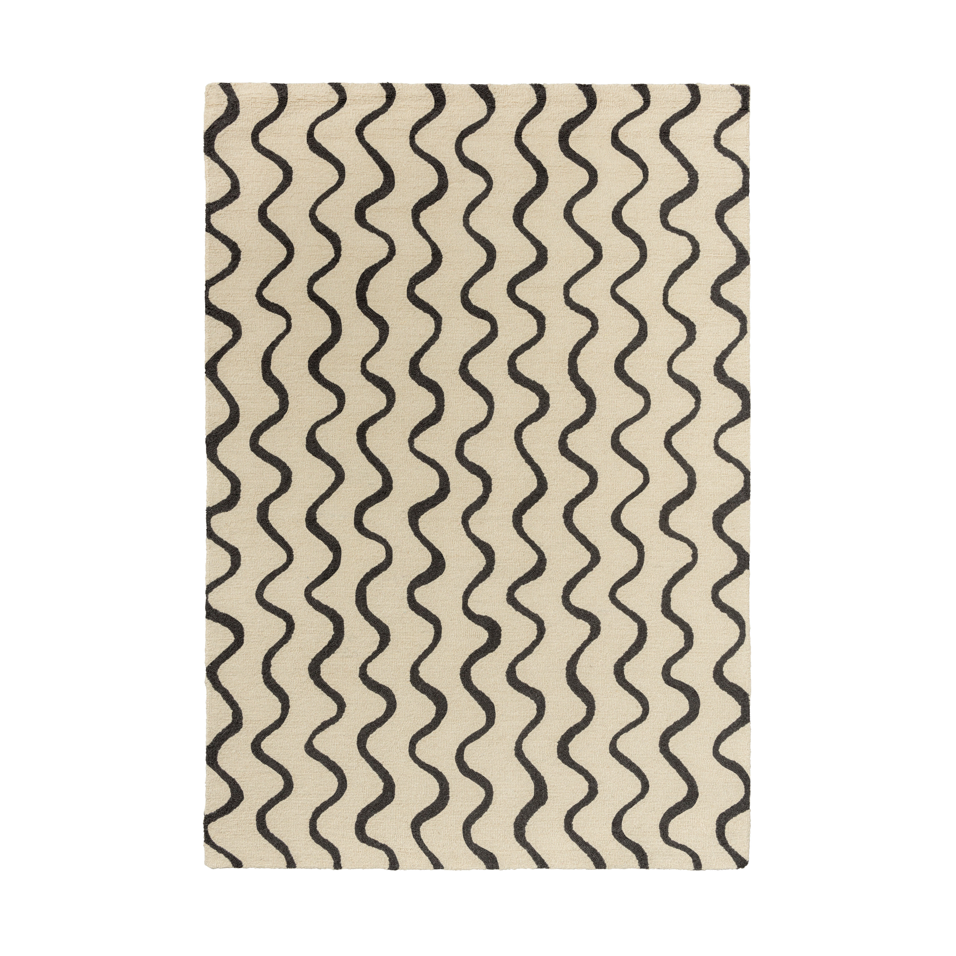 Vloerkleed RIBBON beige met zwart