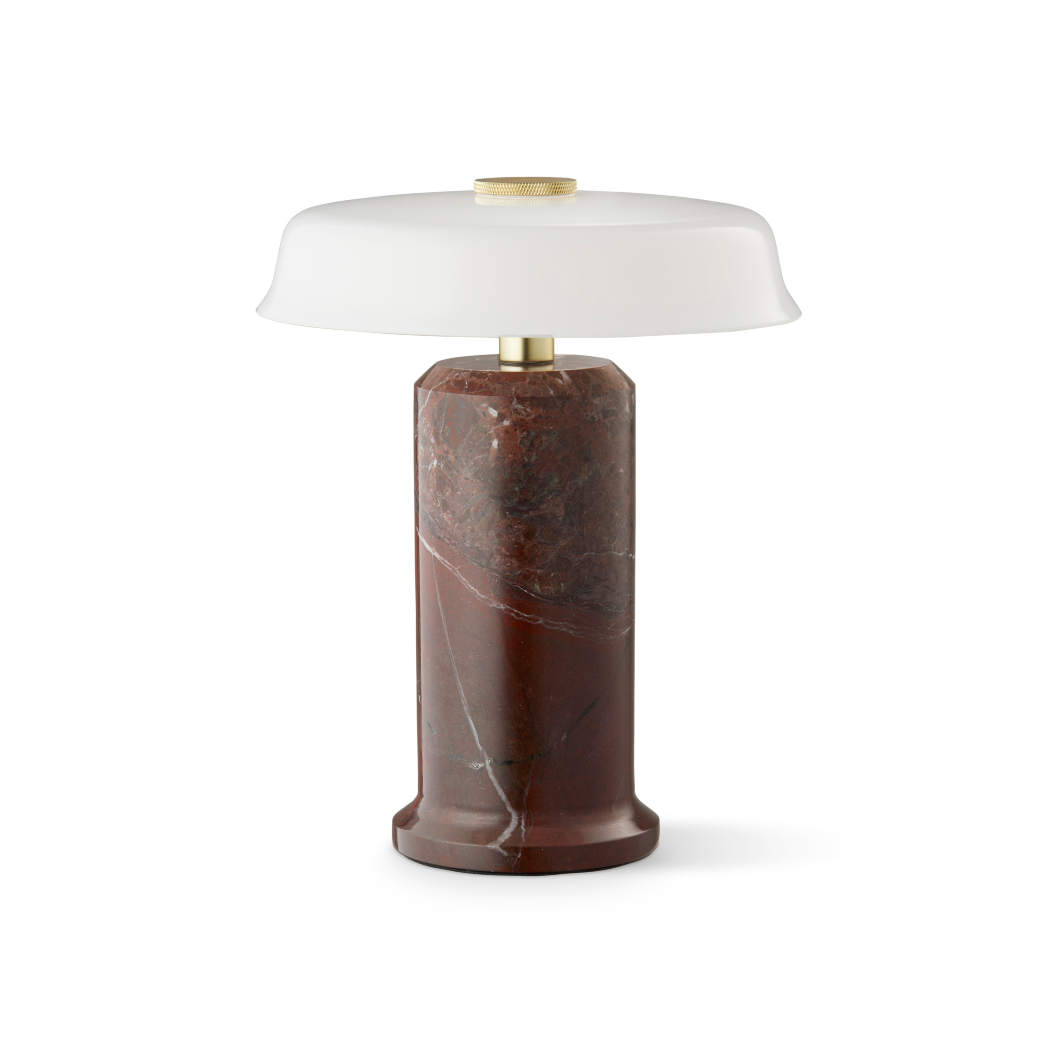 Portable lamp TRIP NO. 2 burgundy marble with milky white glass
