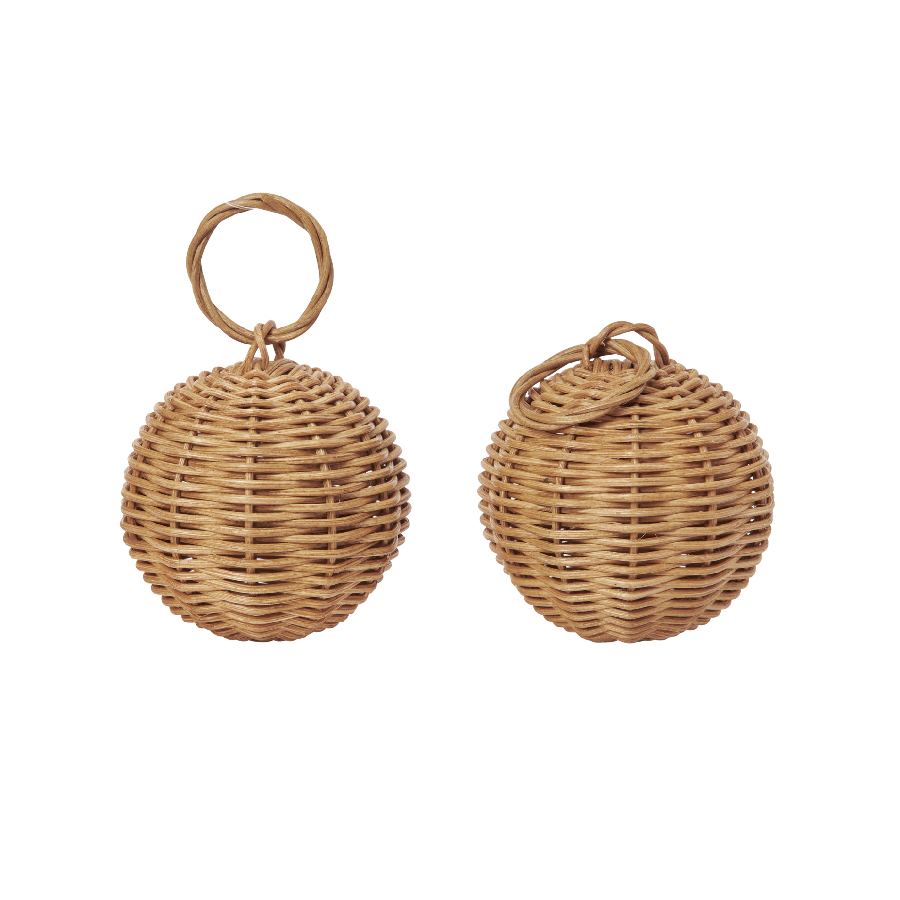 BRAIDED rattan ornament set