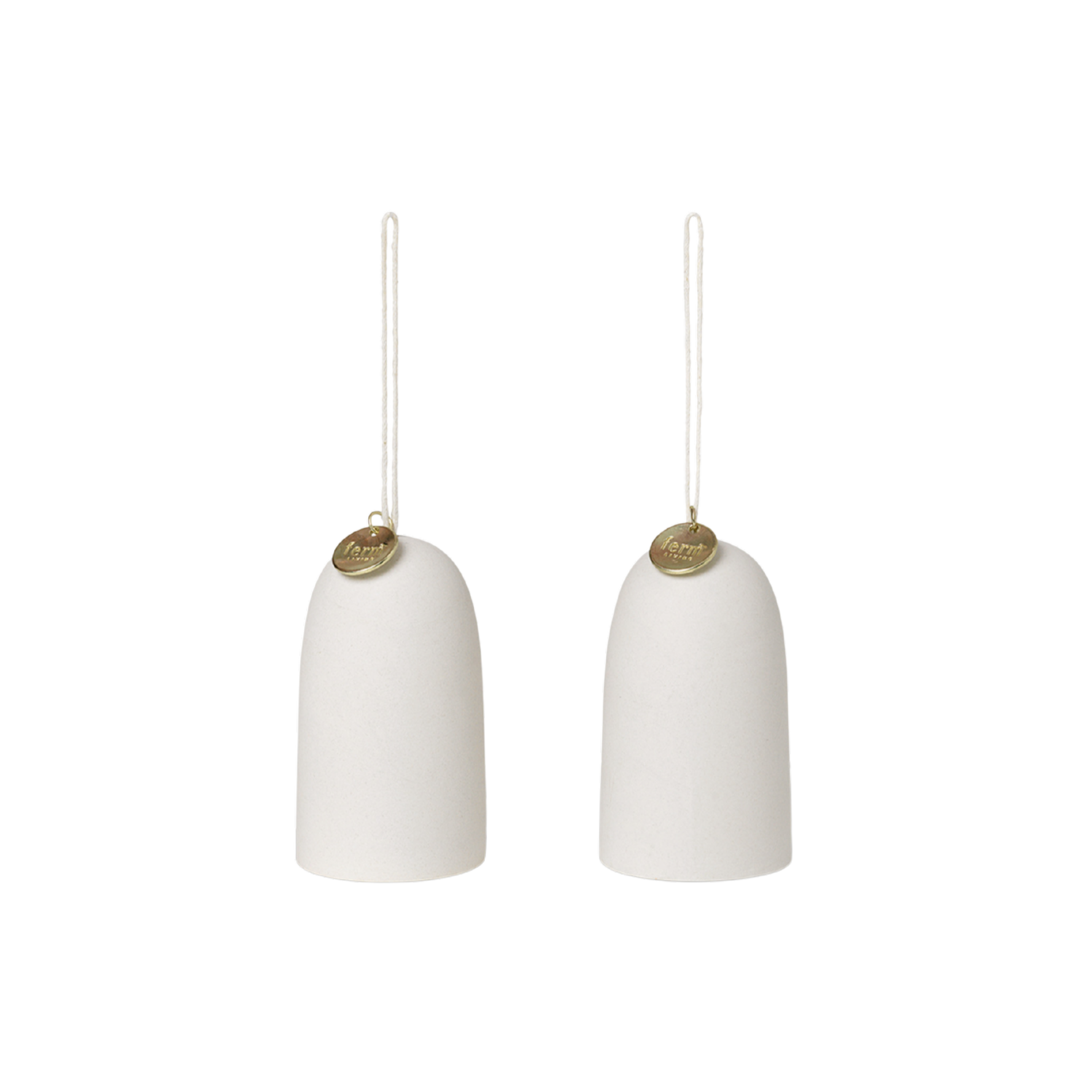 Christmas Bell Ceramic Set white with gold