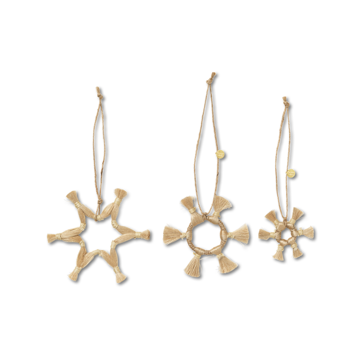 JUTE STARS jute kerstdecoratieset