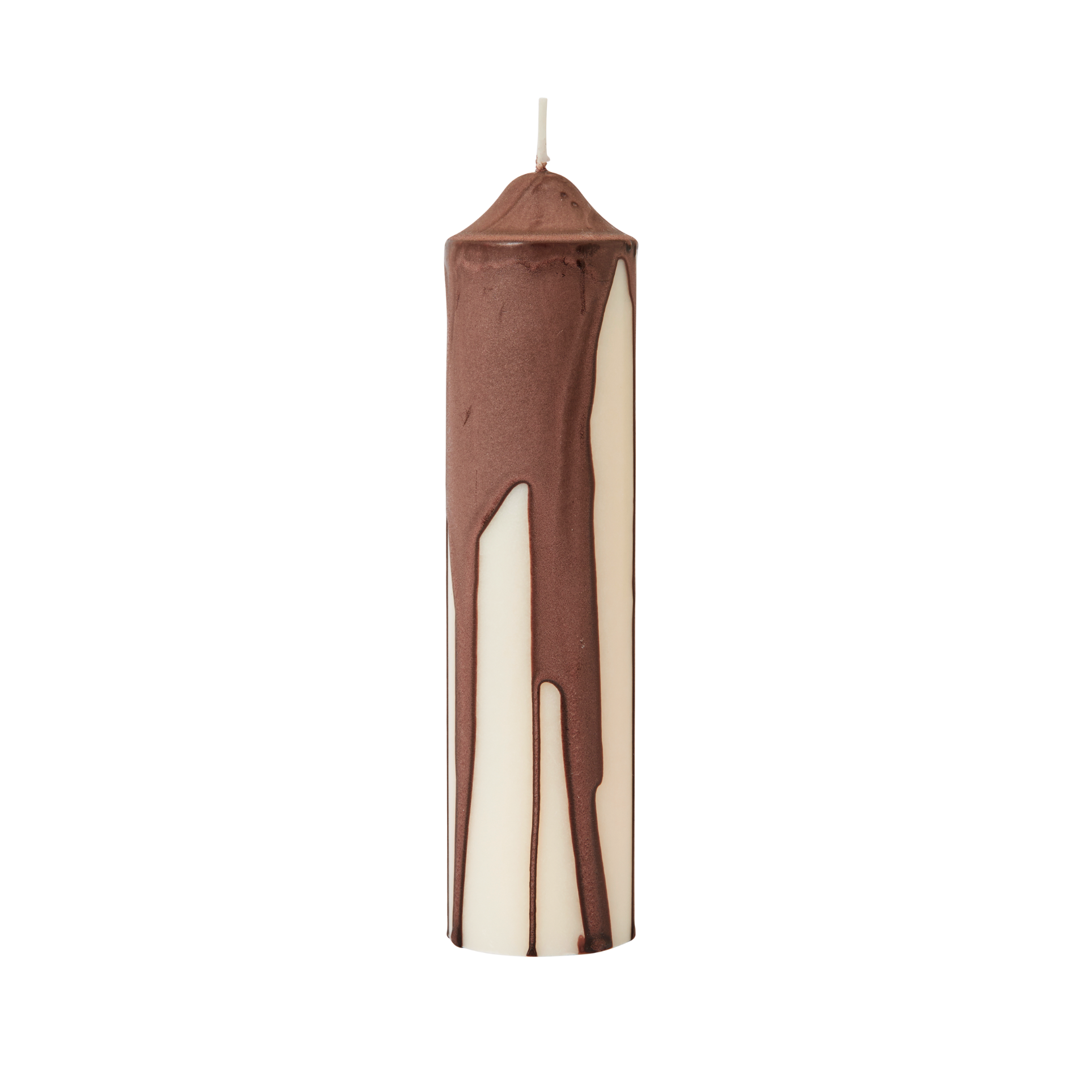 Duftkerze DRYP beige mit Braun