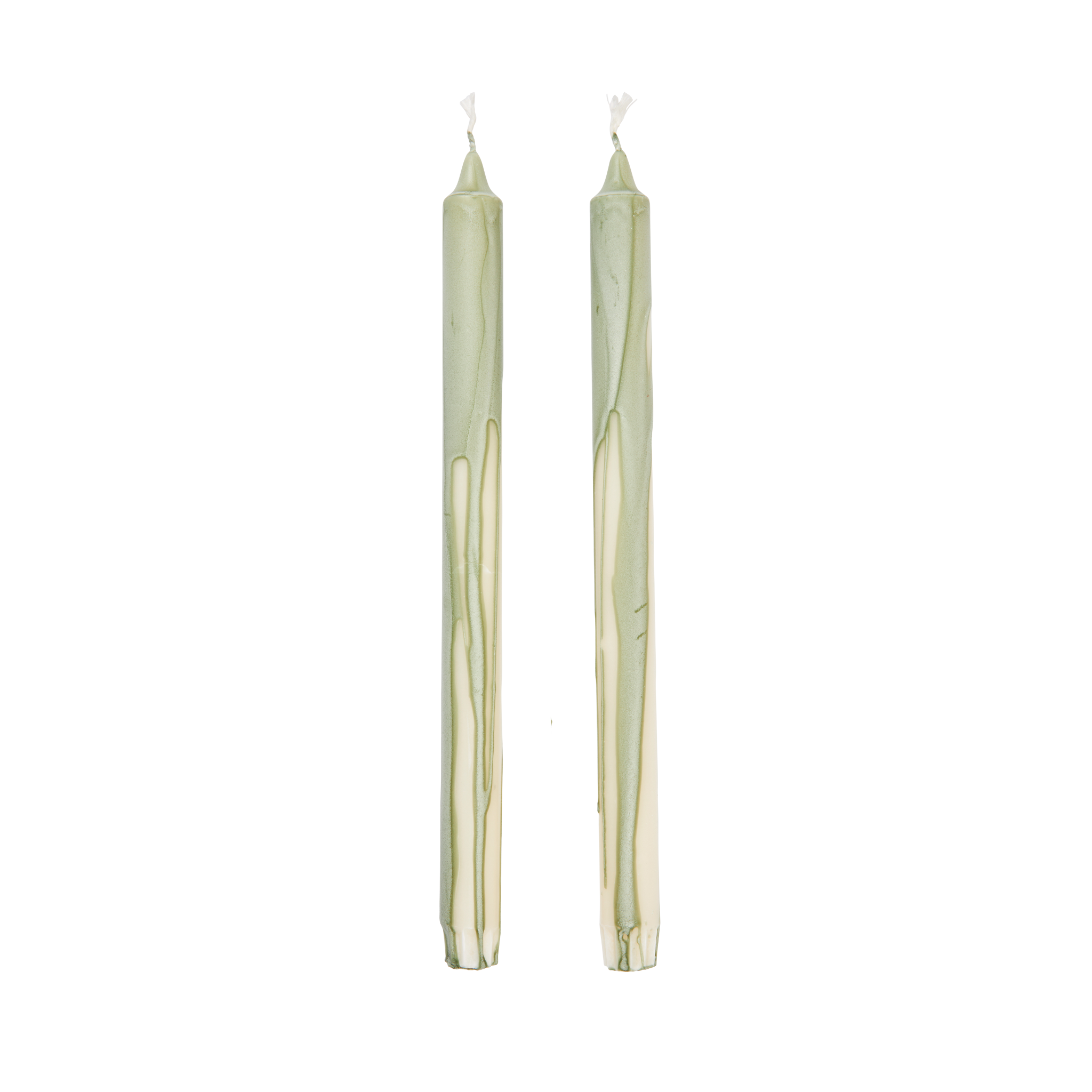 Beige DRYP kaarsenset met lichtgroen