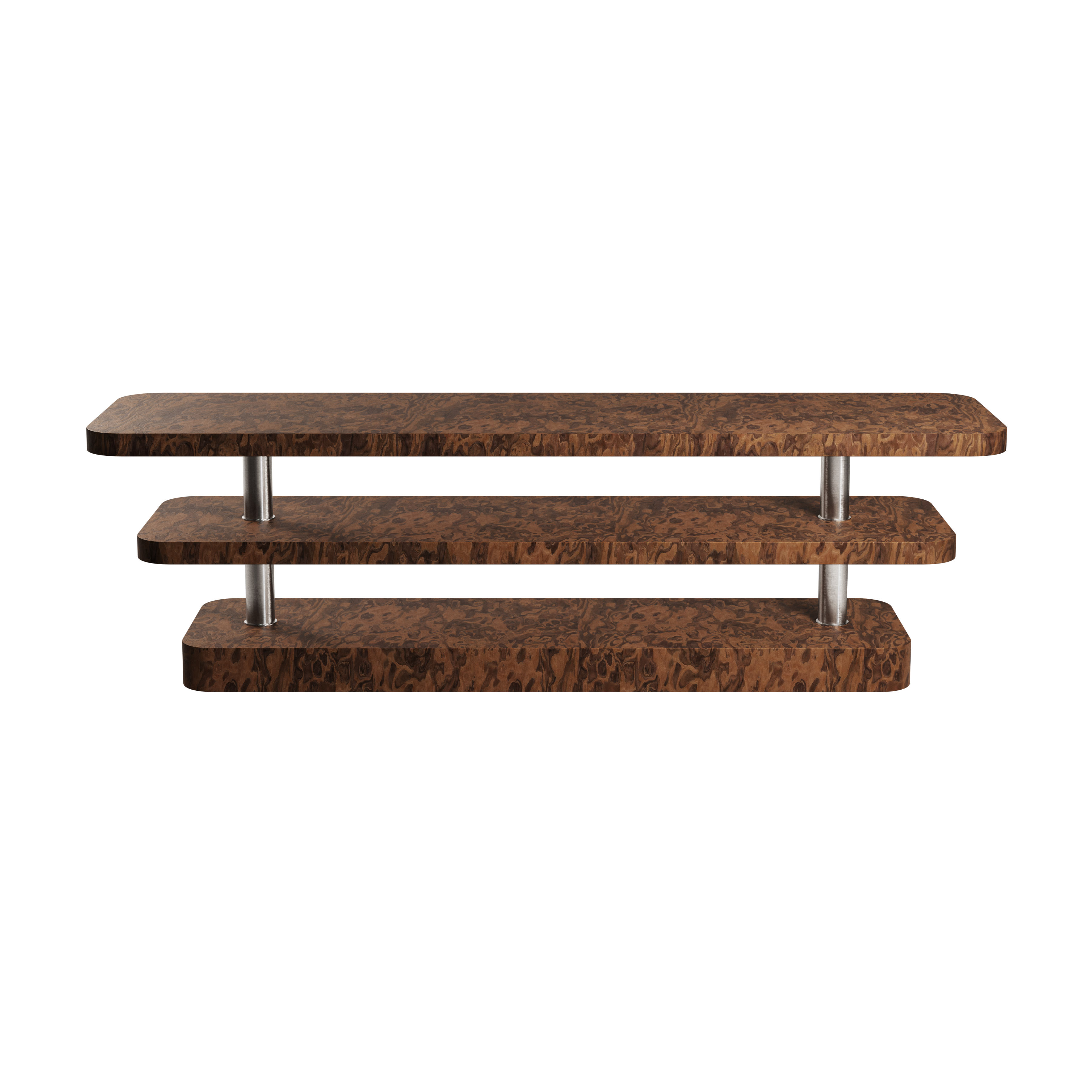 RTV-kast REL fineer California Burl met stalen elementen