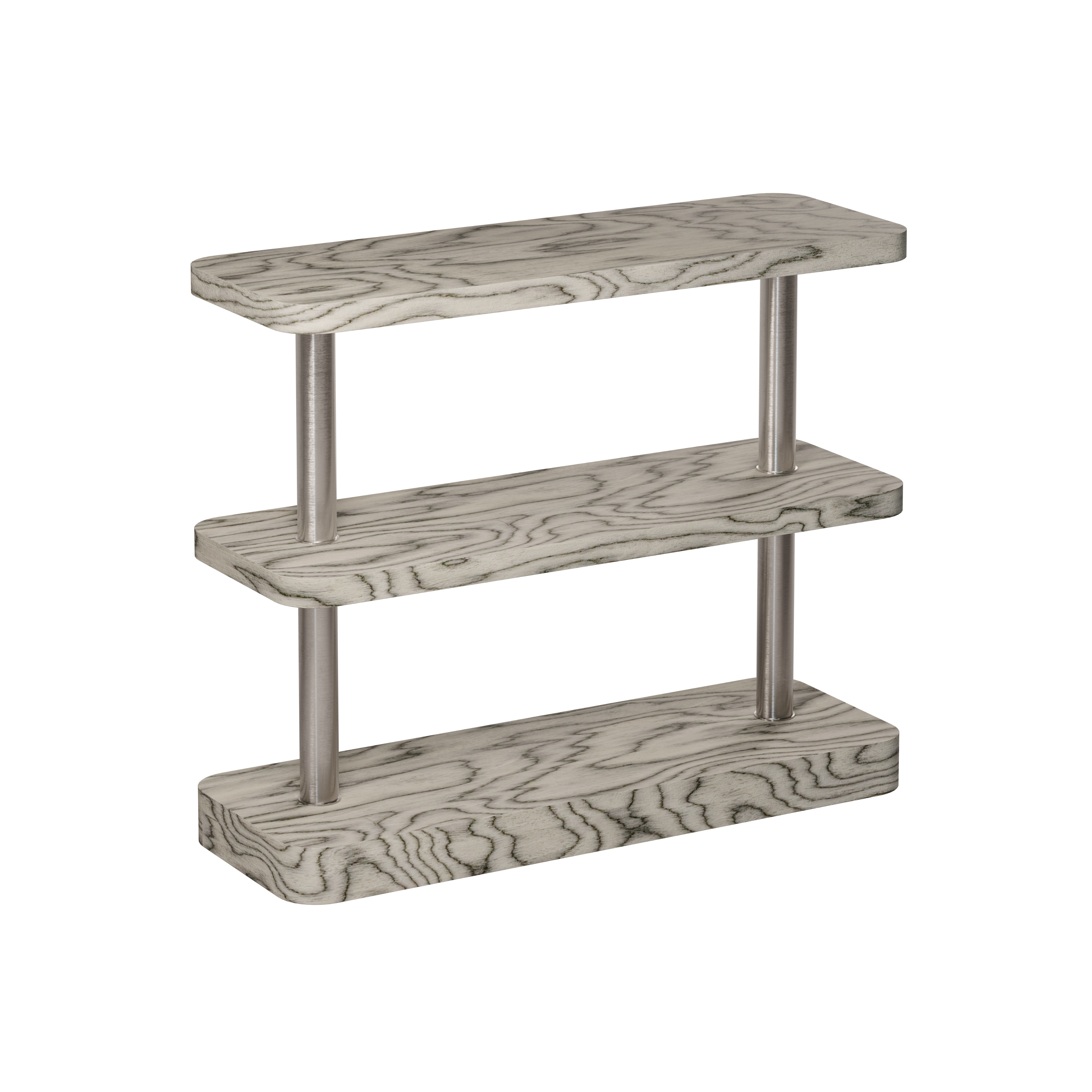 Modulaire kast van fornir Sottsass met stalen elementen