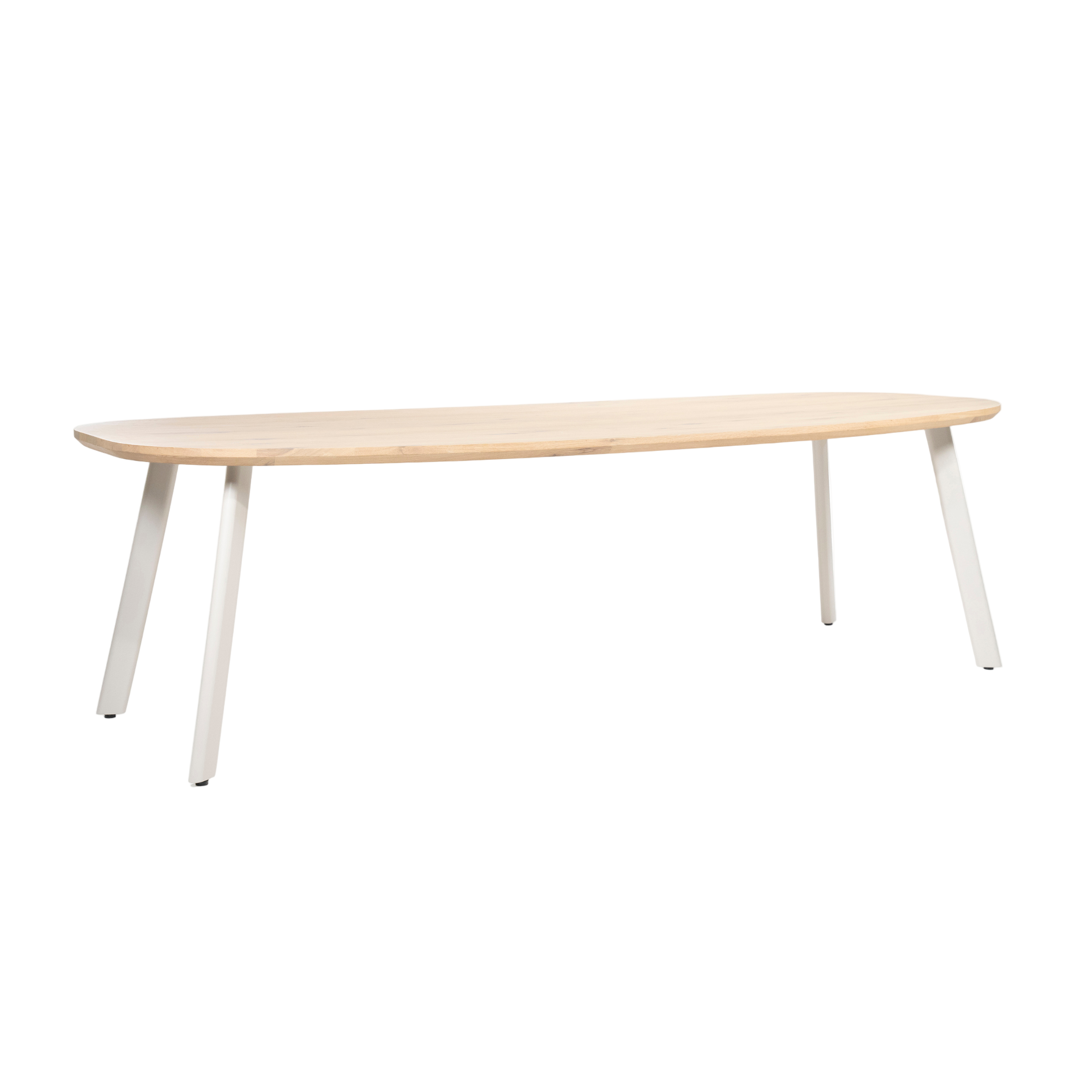 Ovale tafel DION van eikenhout met metalen basis