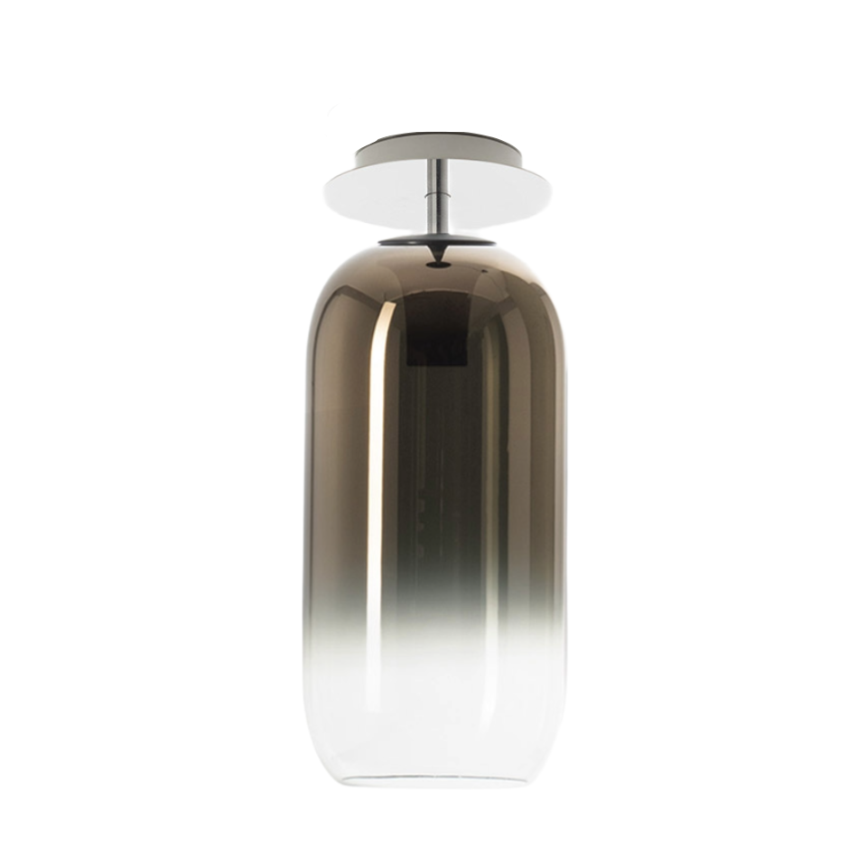 Ceiling lamp GOPLE brown with silver finish