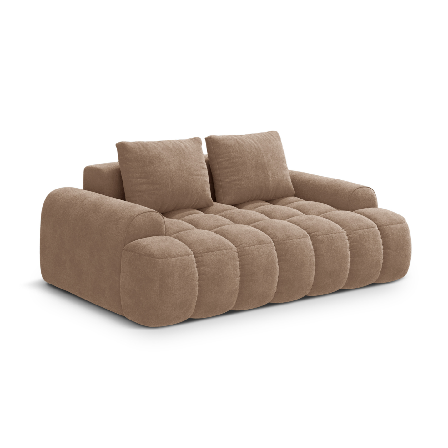 Sofa aus Samt 2-sitzig LINZ dunkelbeige