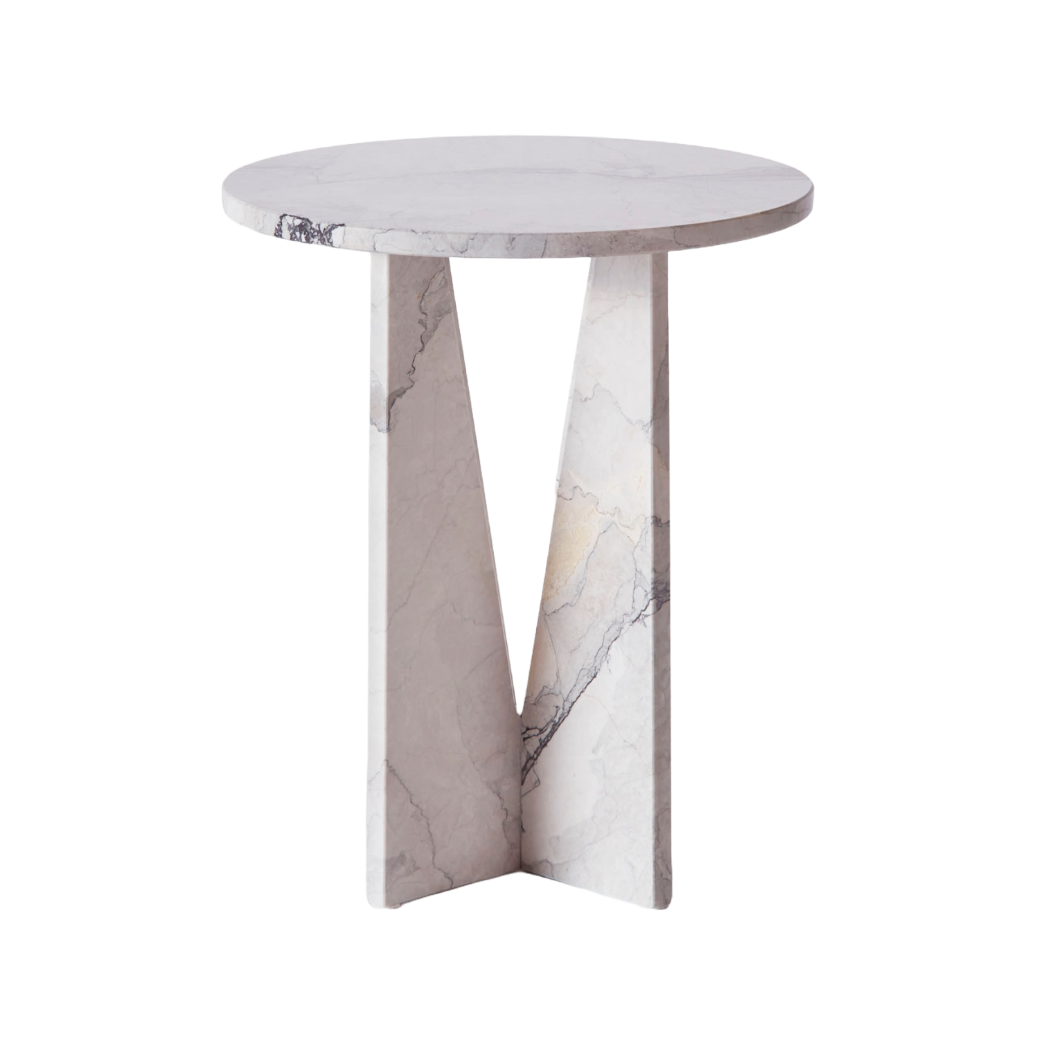 Bijzettafel V witte marmer