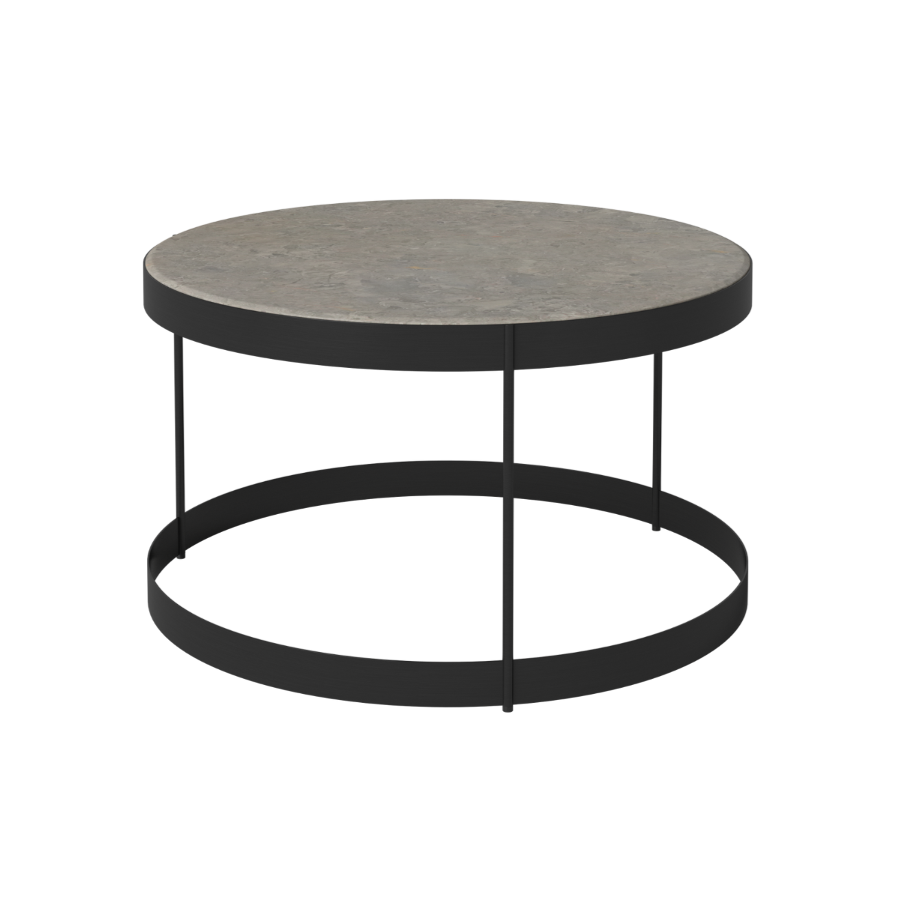 Salontafel DRUM marmer met zwarte basis
