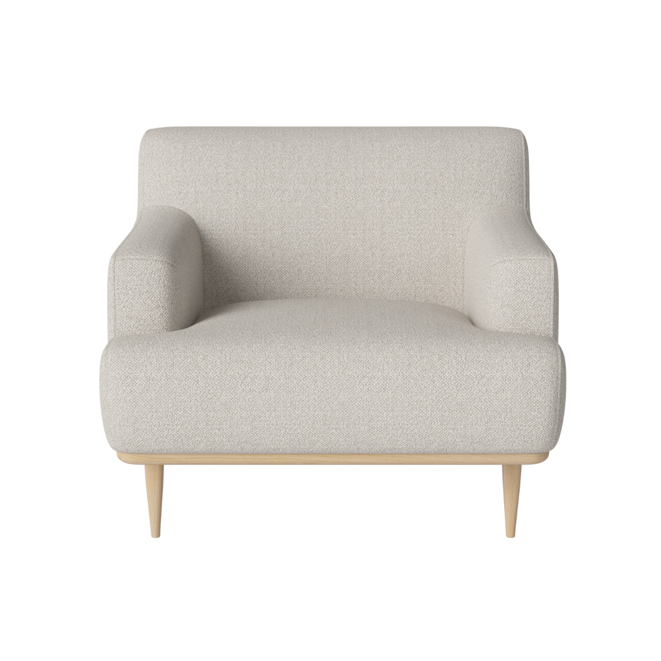 Fauteuil DOVER met een basis van gebleekt eikenhout