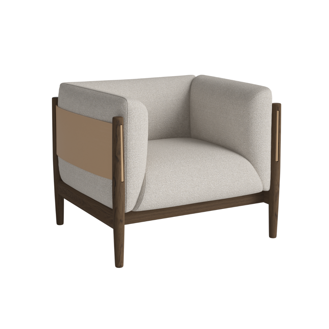 Tauch -Sessel natürliches Leder mit einer dunklen Basis