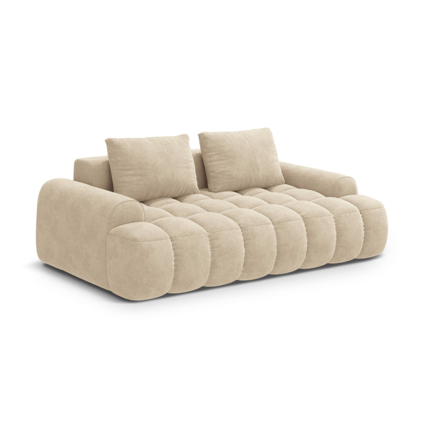 Sofa van fluweel 3-zits LINZ lichtbeige