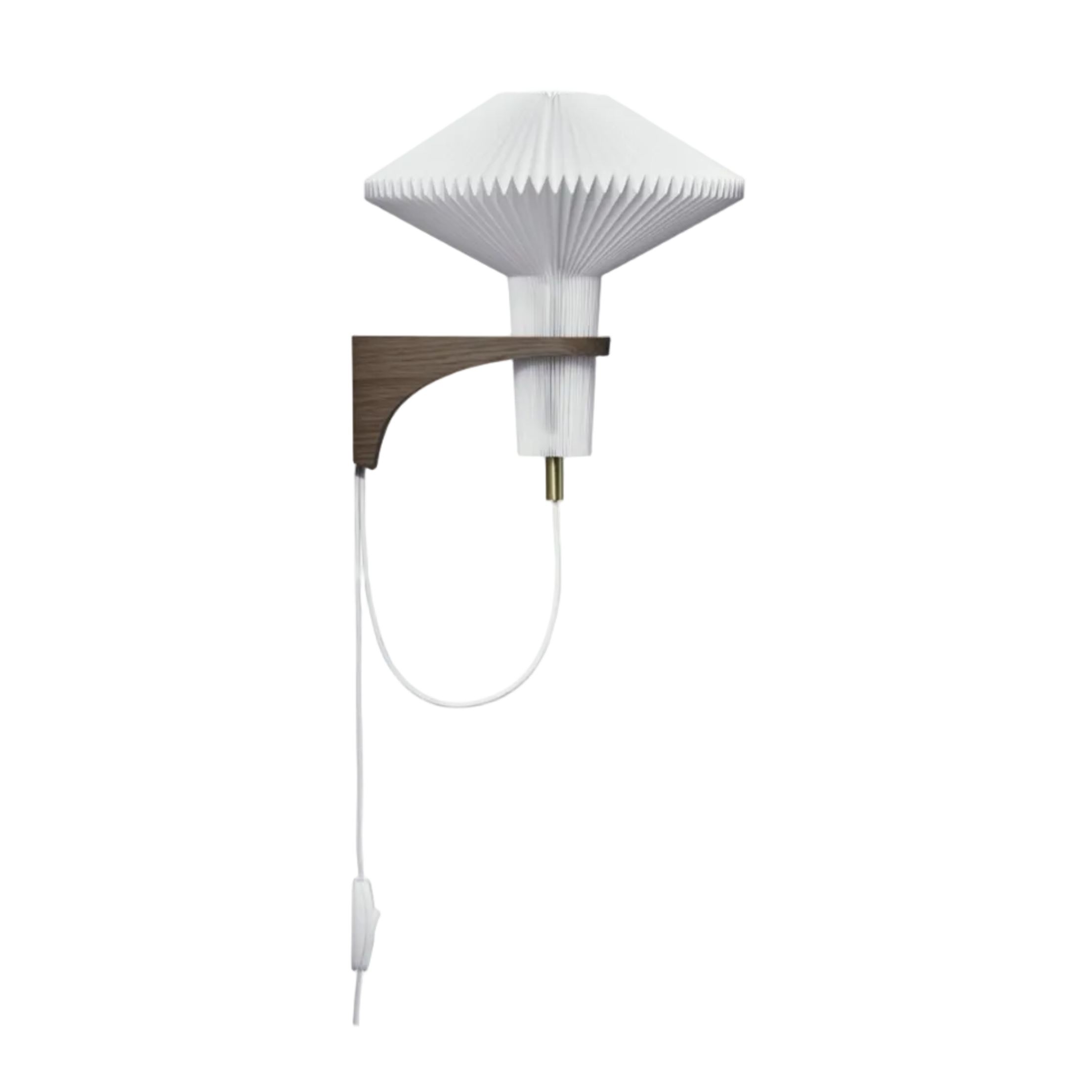Wall Lamp MODEL 204 MUSHROOM white with dark oak base