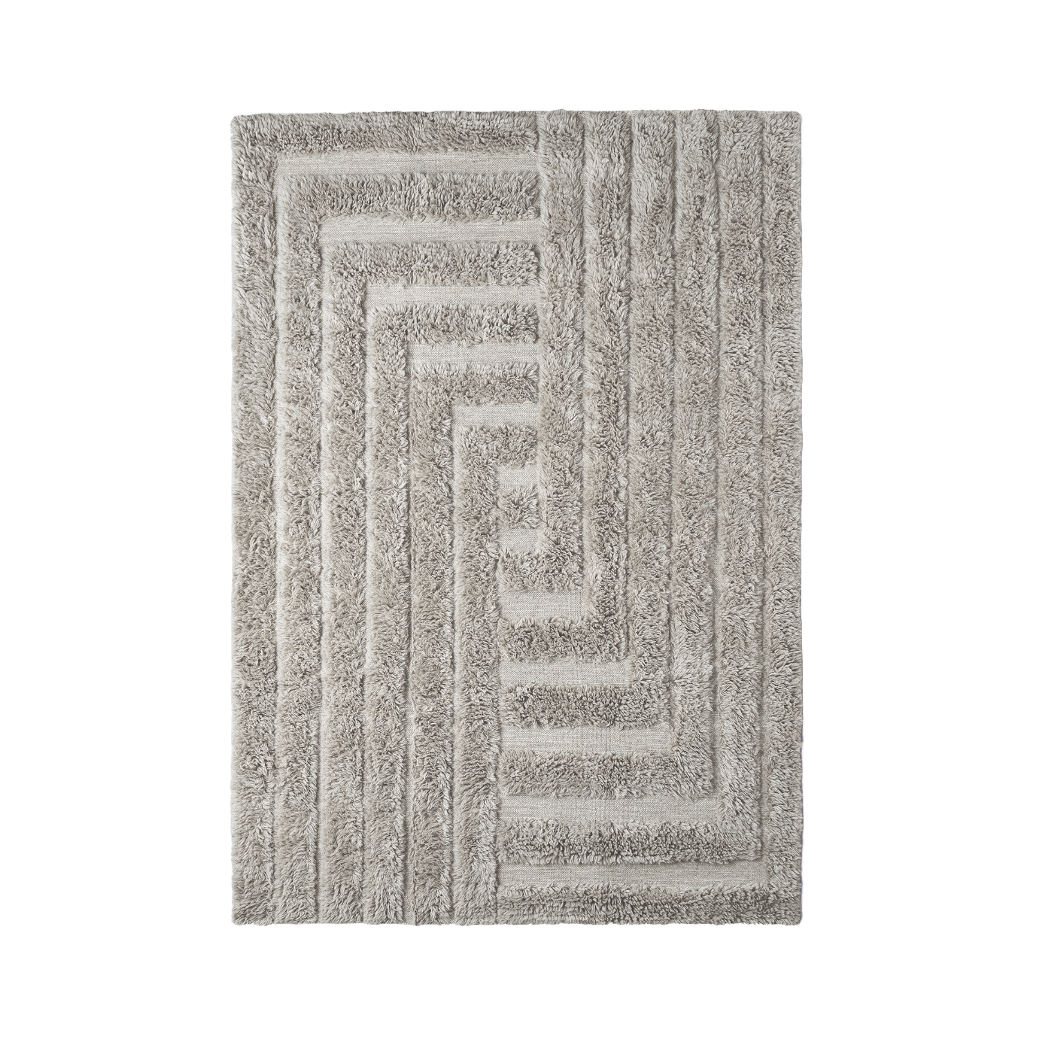 Vloerkleed SHAGGY LABYRINTH grijs met lange haren