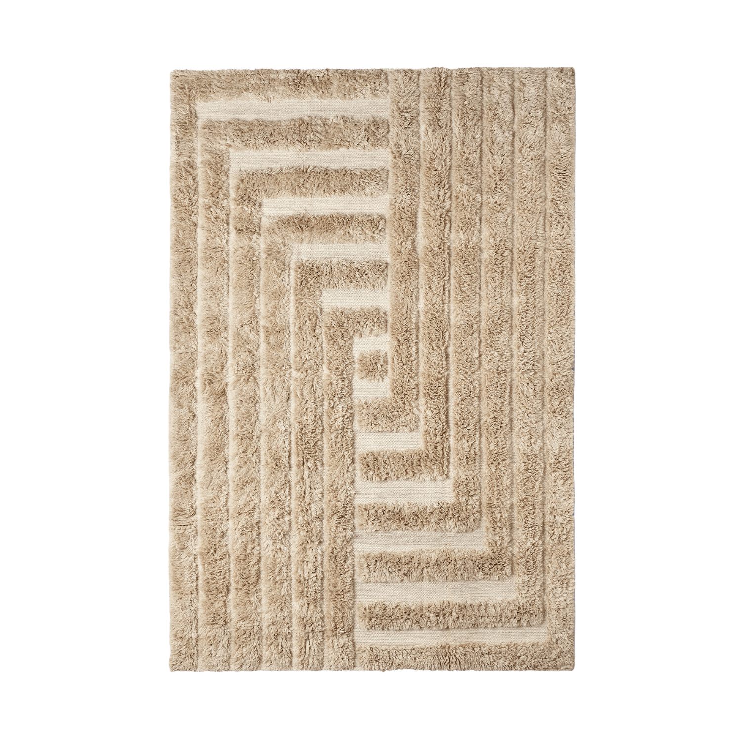 Teppich SHAGGY LABYRINTH beige mit langem Flor