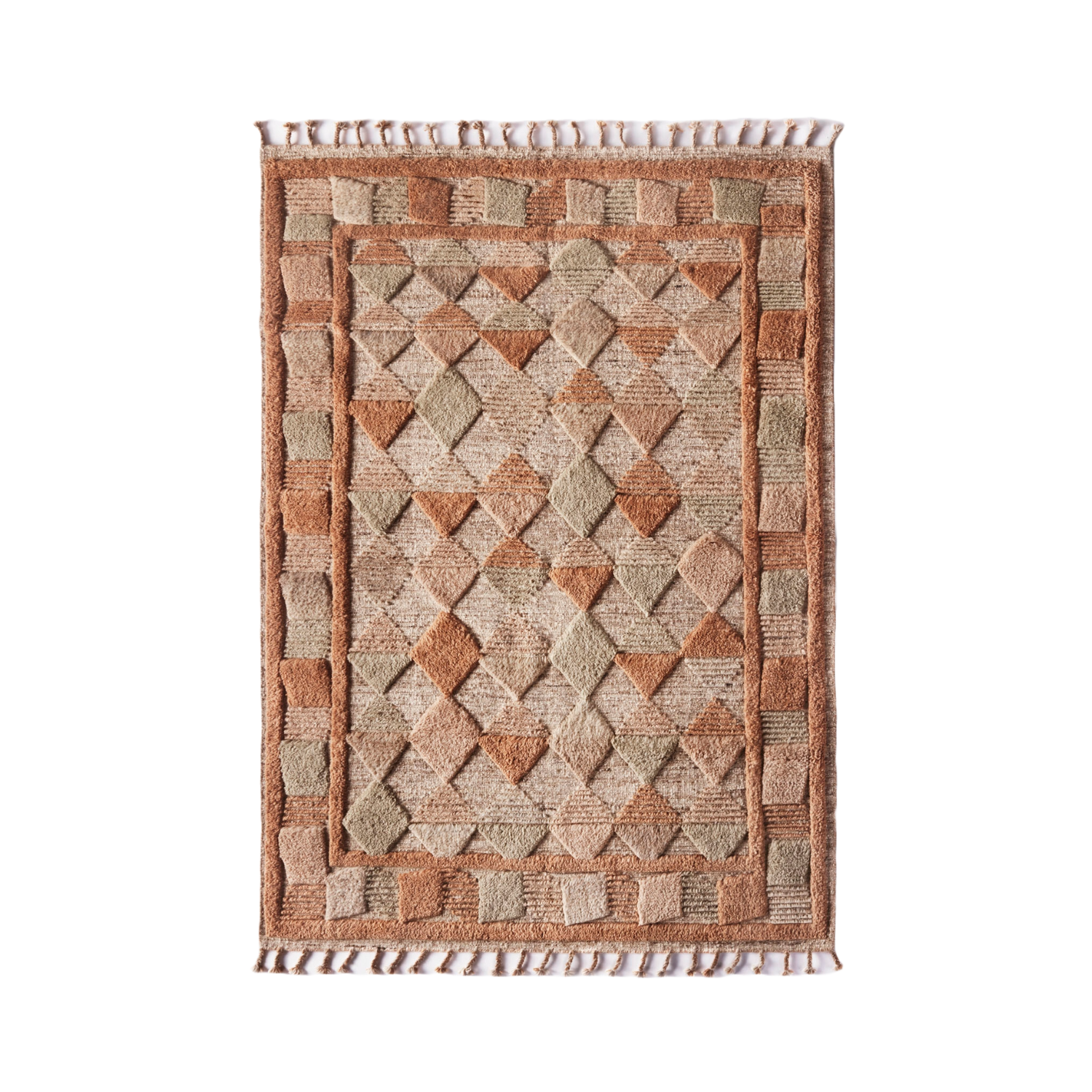 Beige LISBON rug with brown