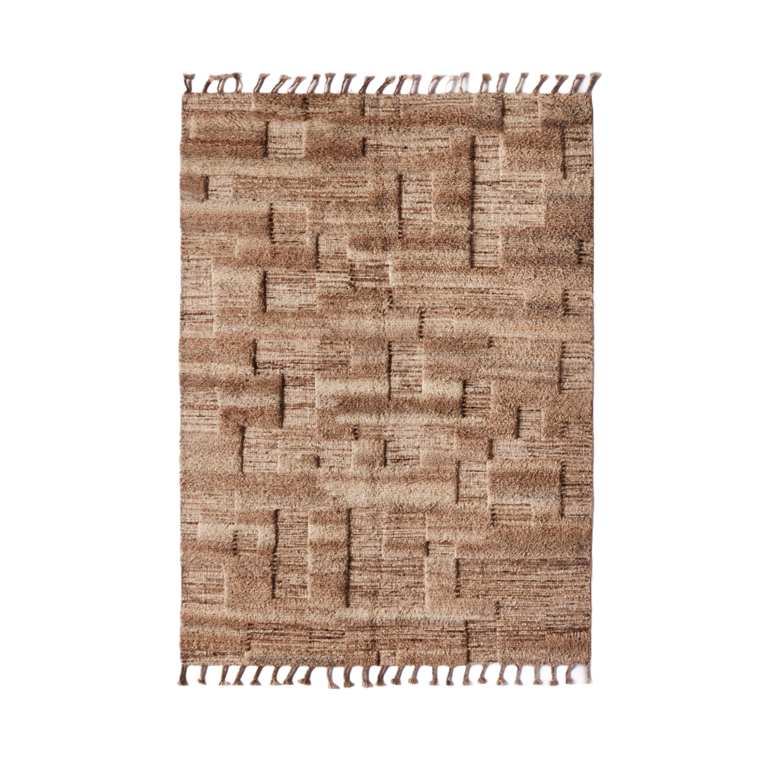 Vloerkleed BELLVER bruin met lange haren