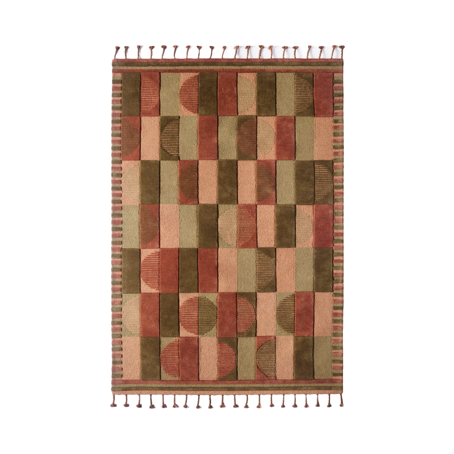 Vloerkleed MURILLO bordeaux-groen