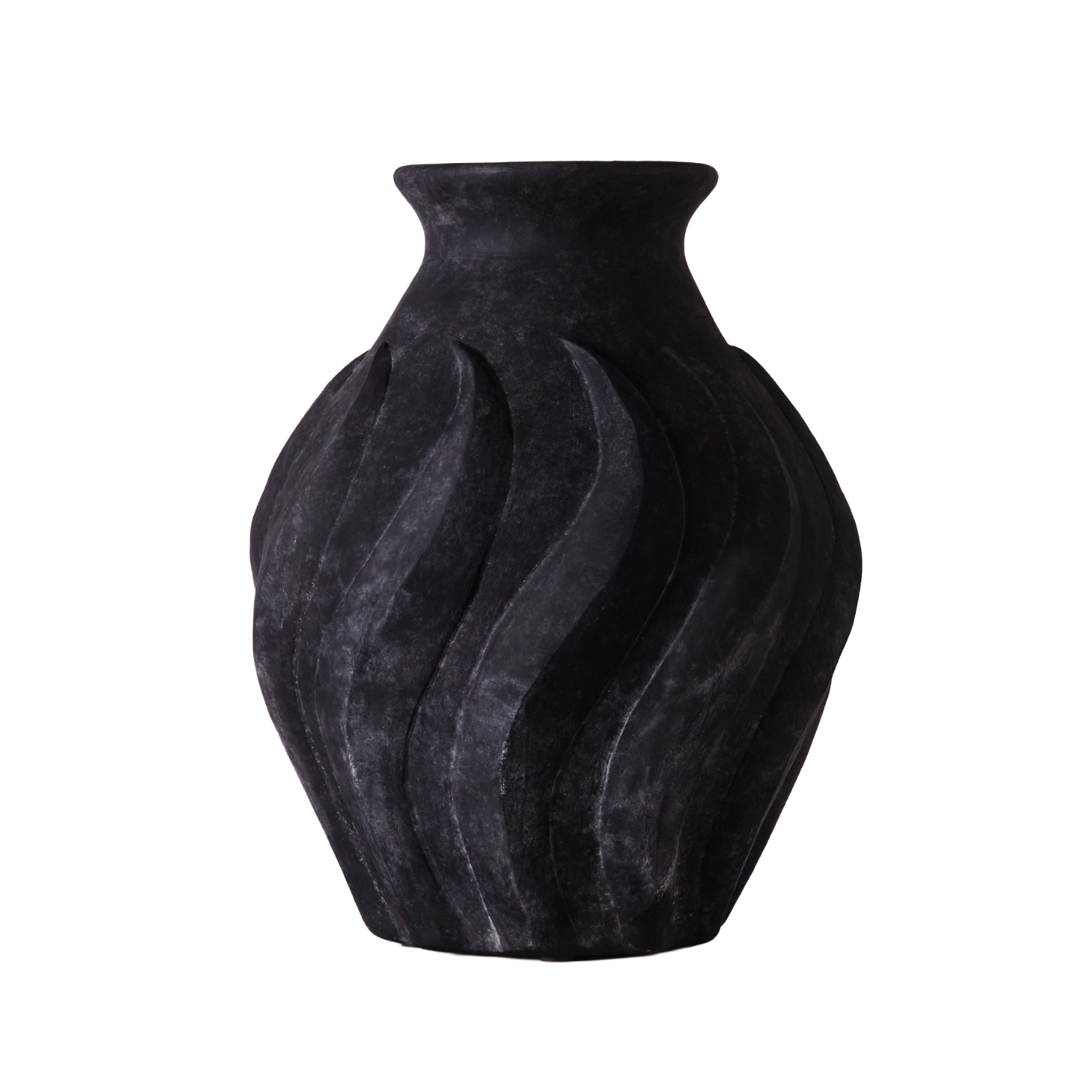 Vase SWIRL schwarze Keramik