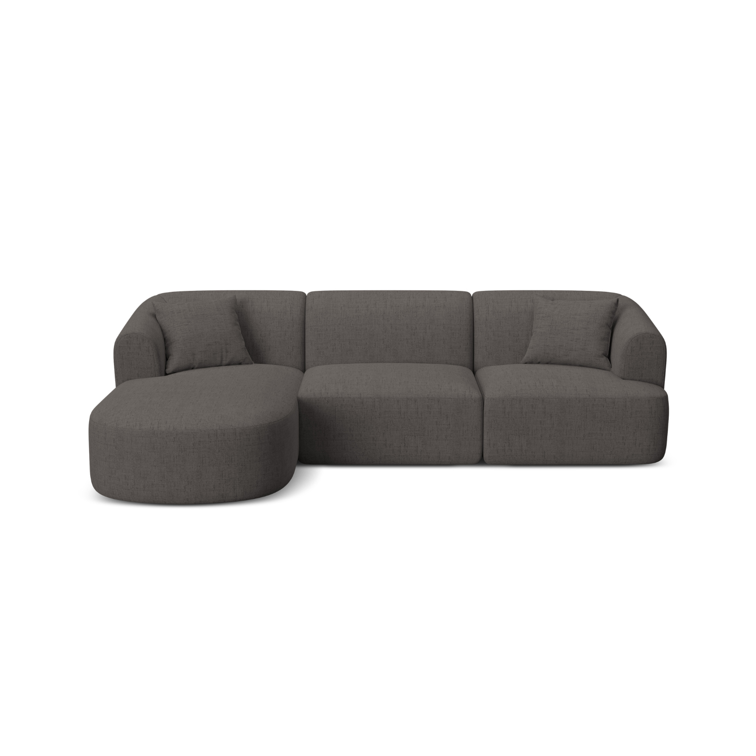 Grijze szenil linkszijdige 4-persoons hoekbank CAMPI