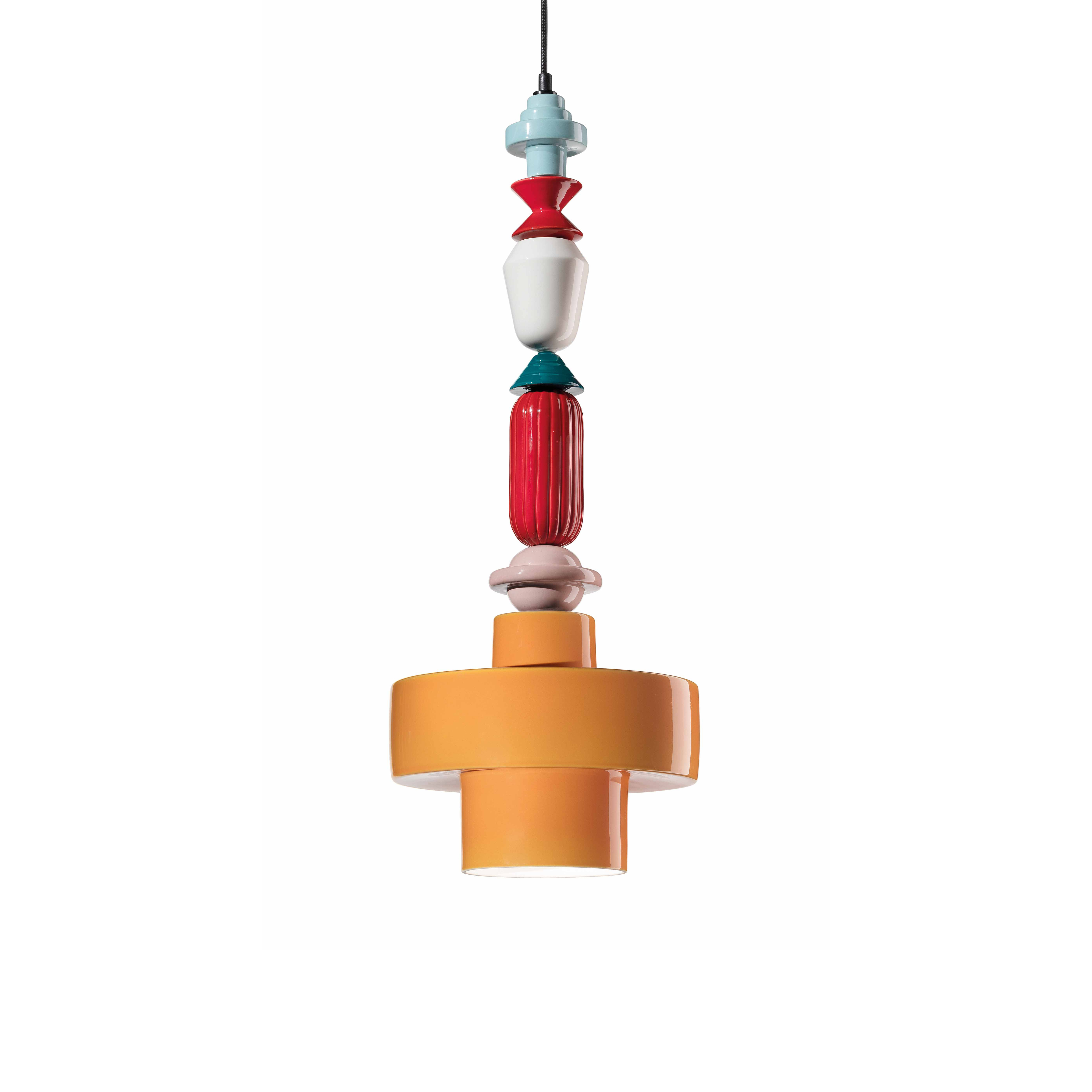 LARIAT ROLL ceramic pendant lamp yellow