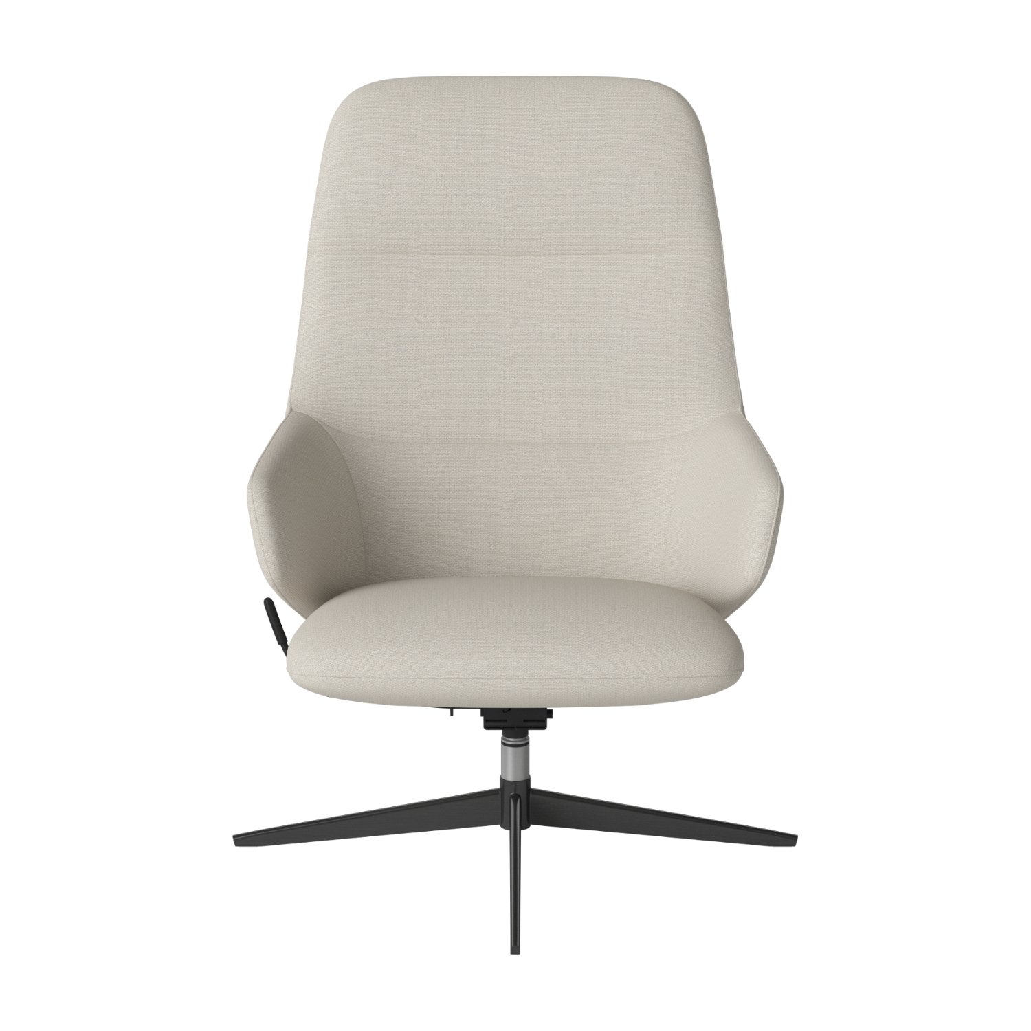 Gestoffeerde fauteuil CLARA zwarte metalen basis