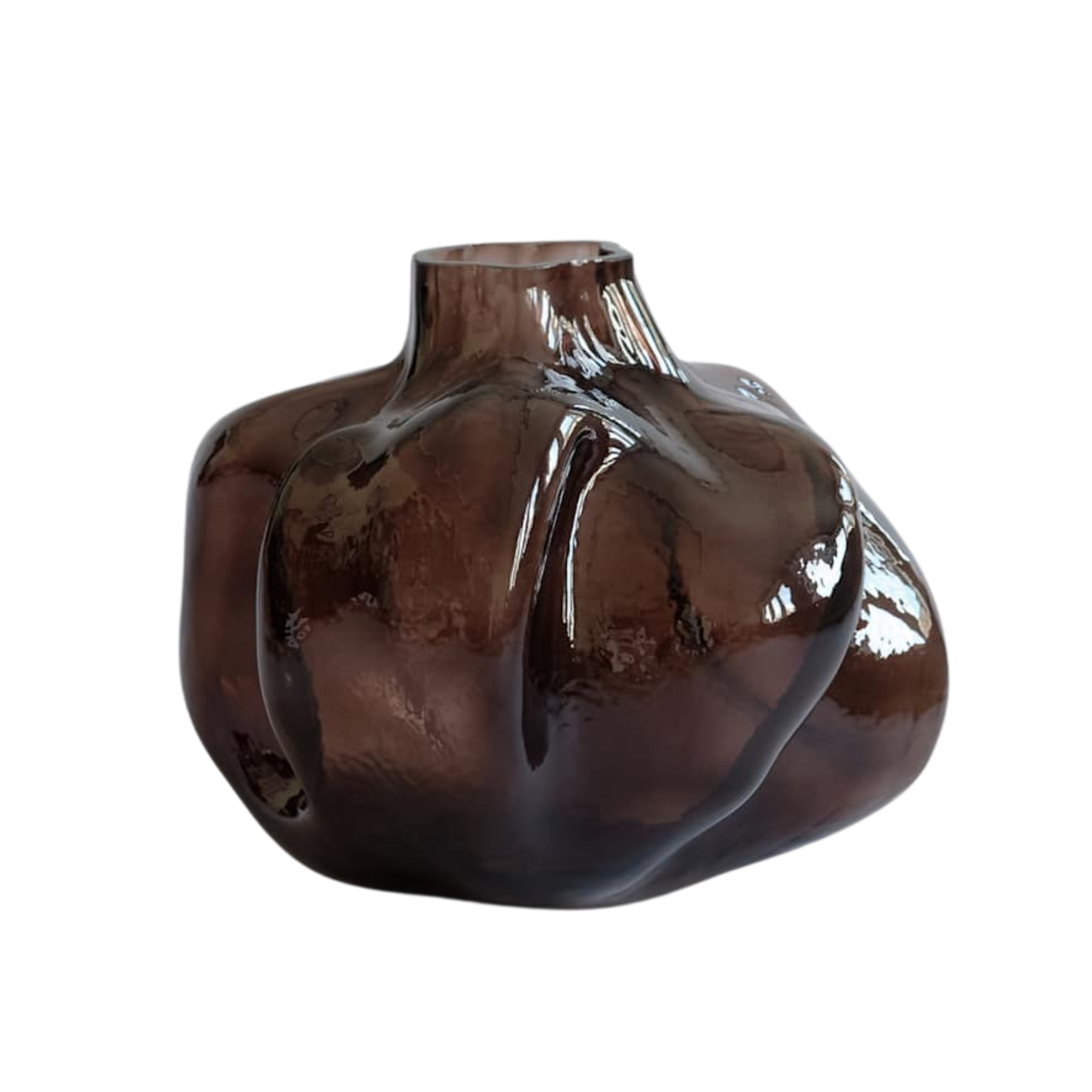WABI Vase braunes Glas
