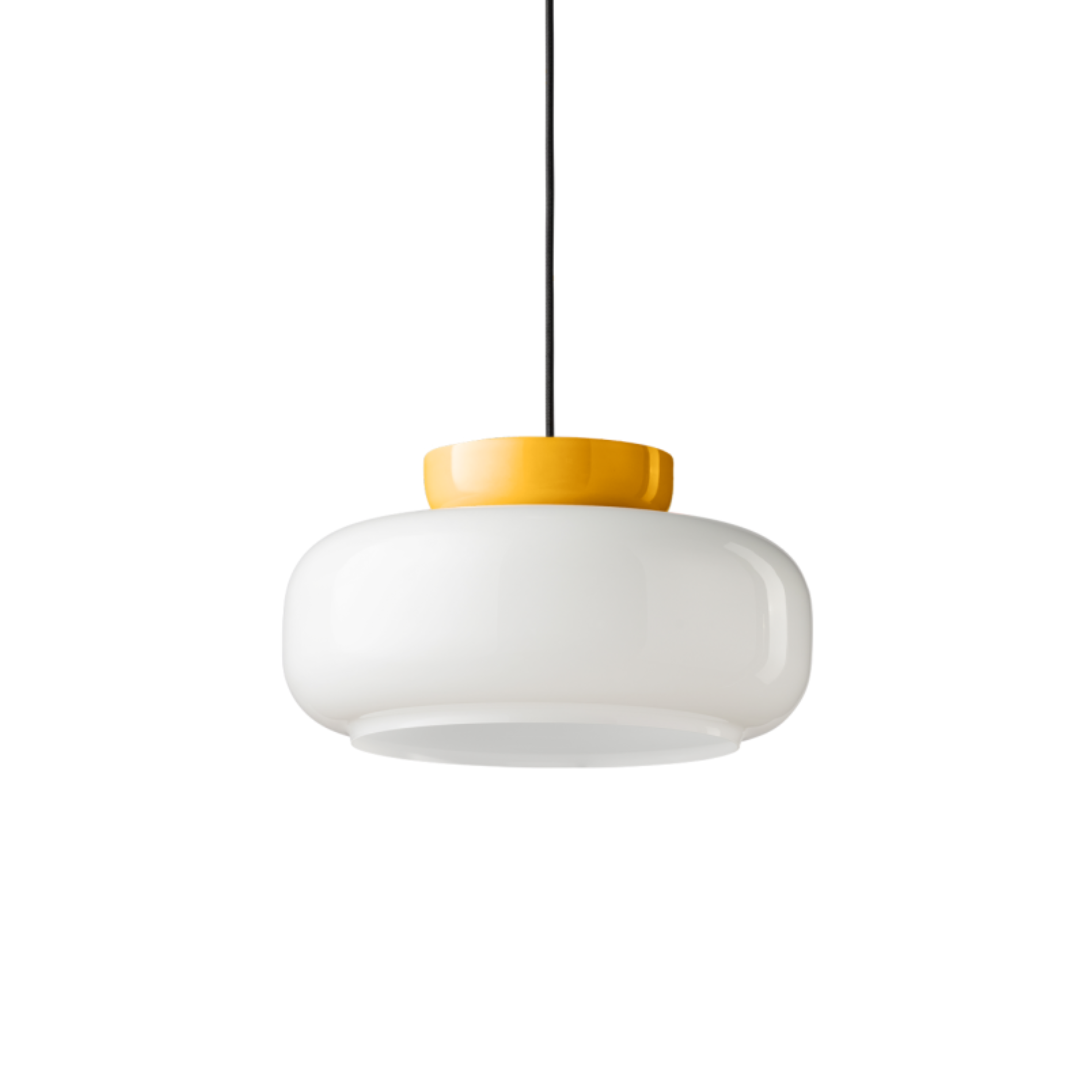 Hanglamp van keramiek MARACANÀ melkachtig met geel