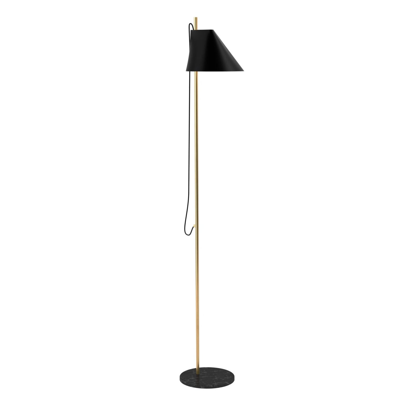 Vloerlamp YUH zwart met messing voet