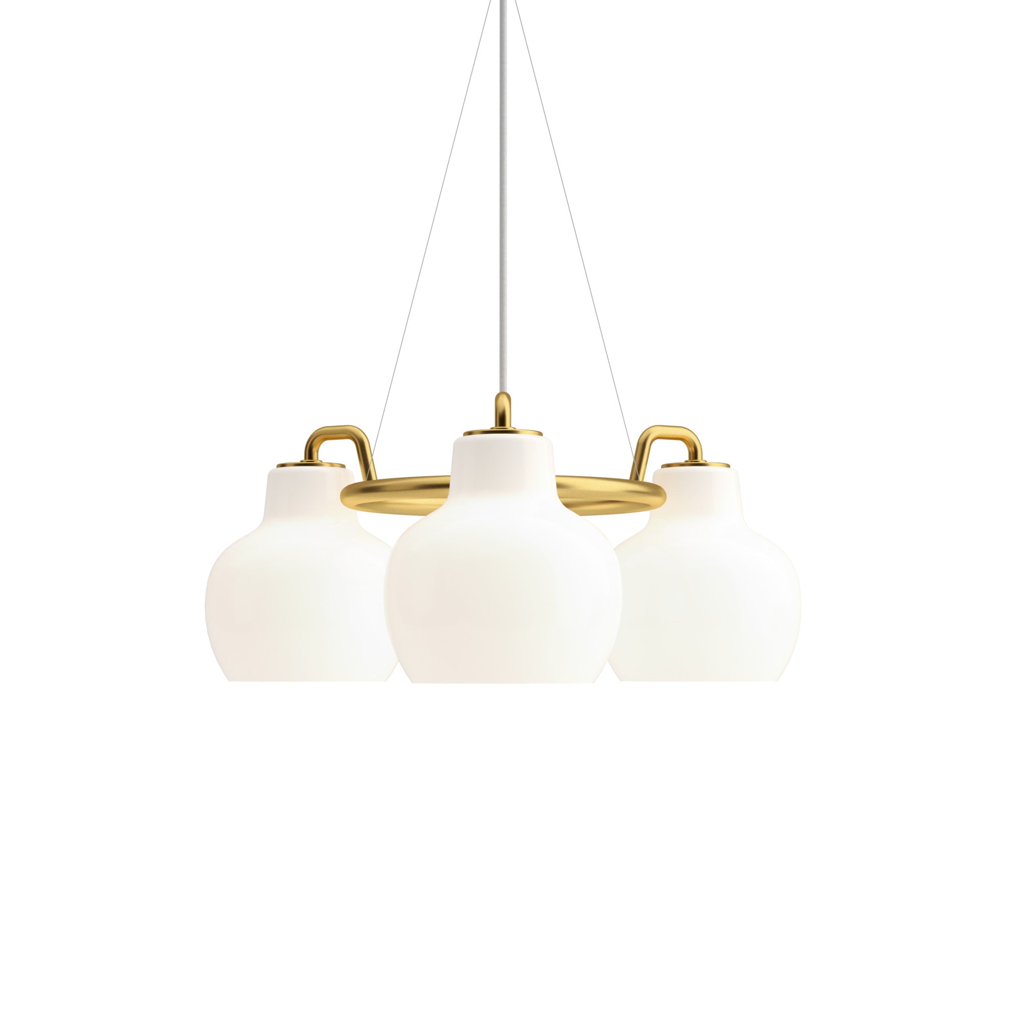 VL RING CROWN chandelier white with brass finish