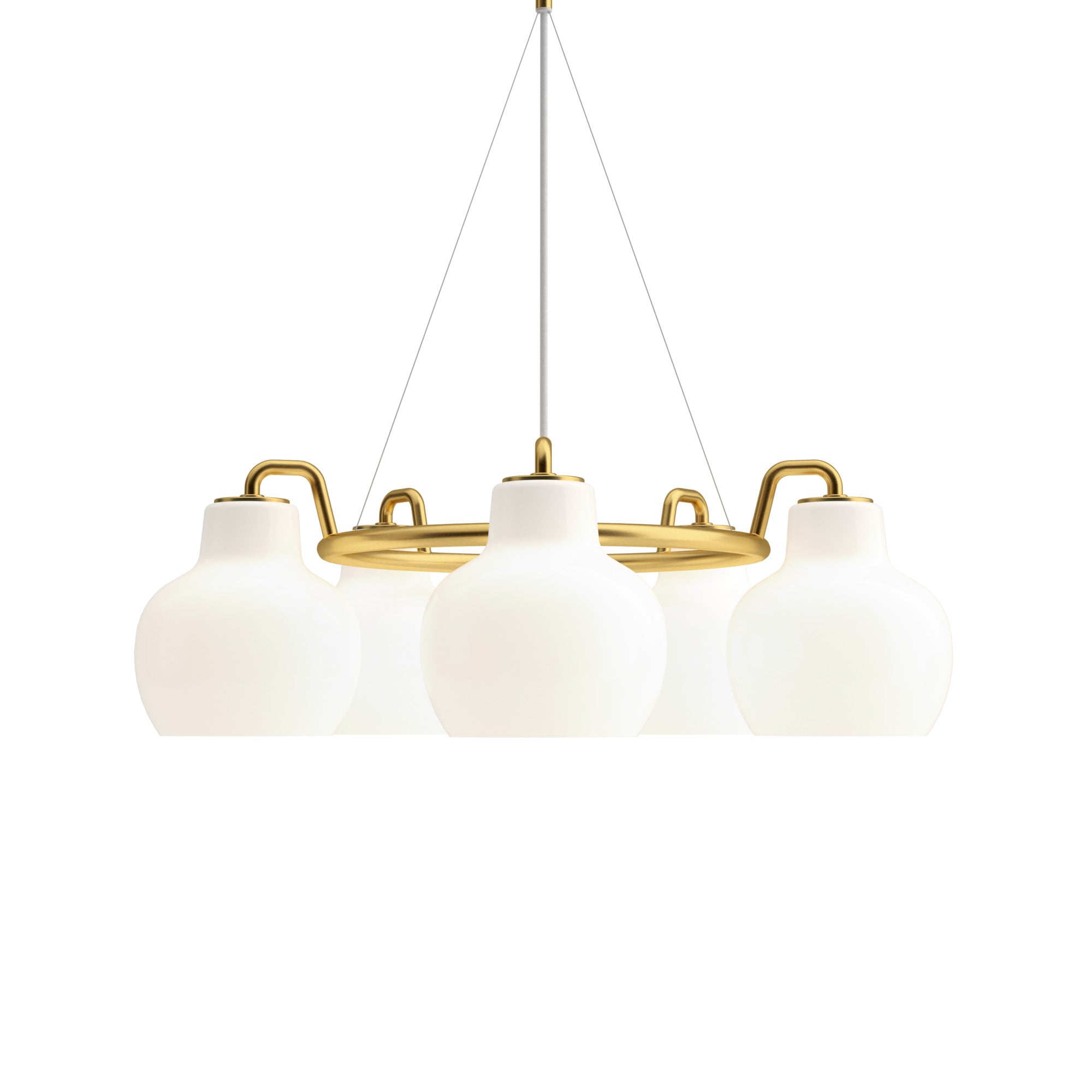 VL RING CROWN chandelier white with brass finish