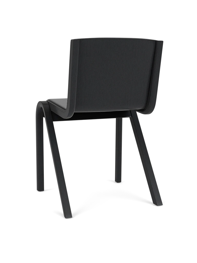 READY chair black leather with black oak base