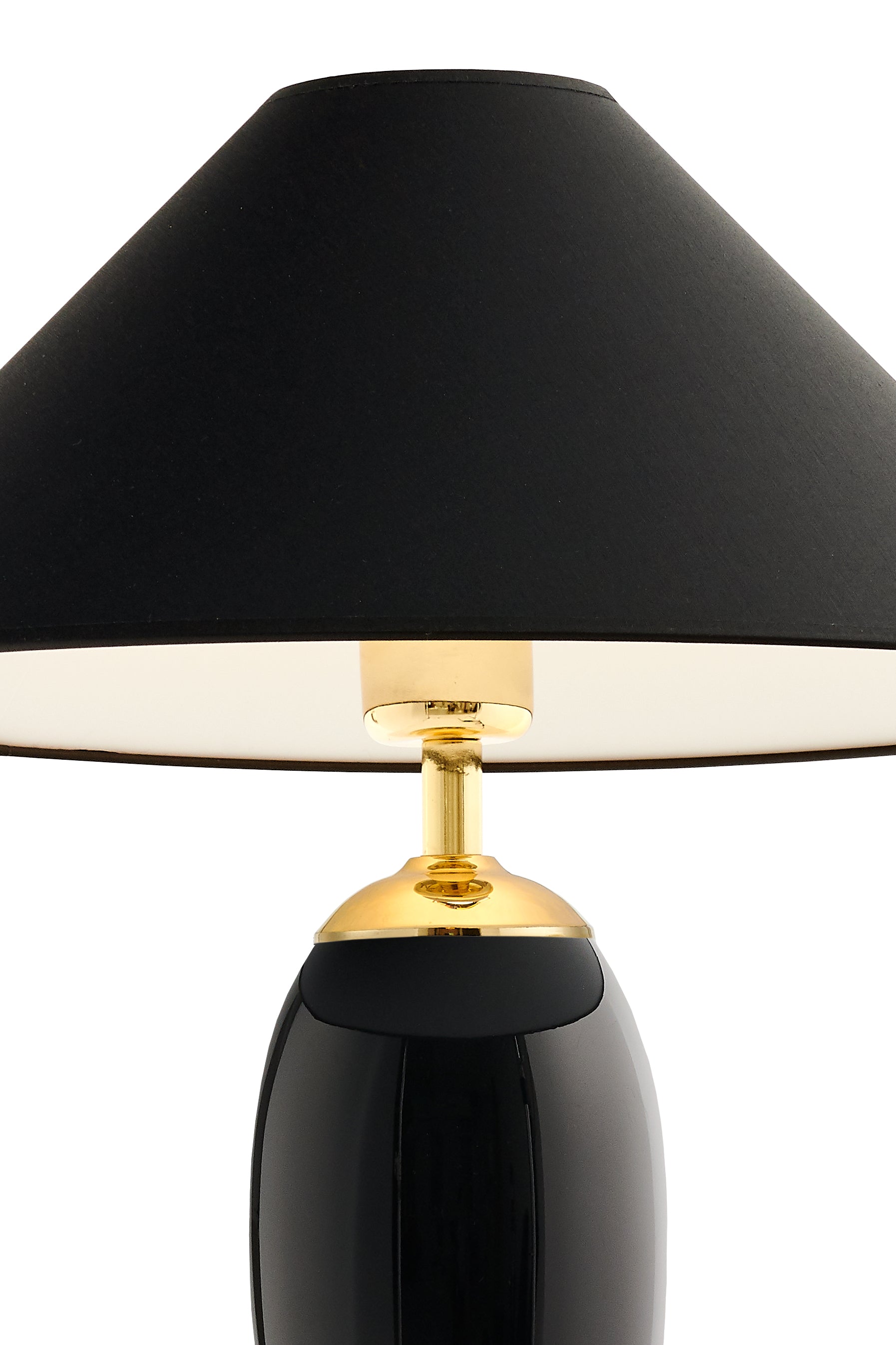 REA table lamp black with black base and gold finish