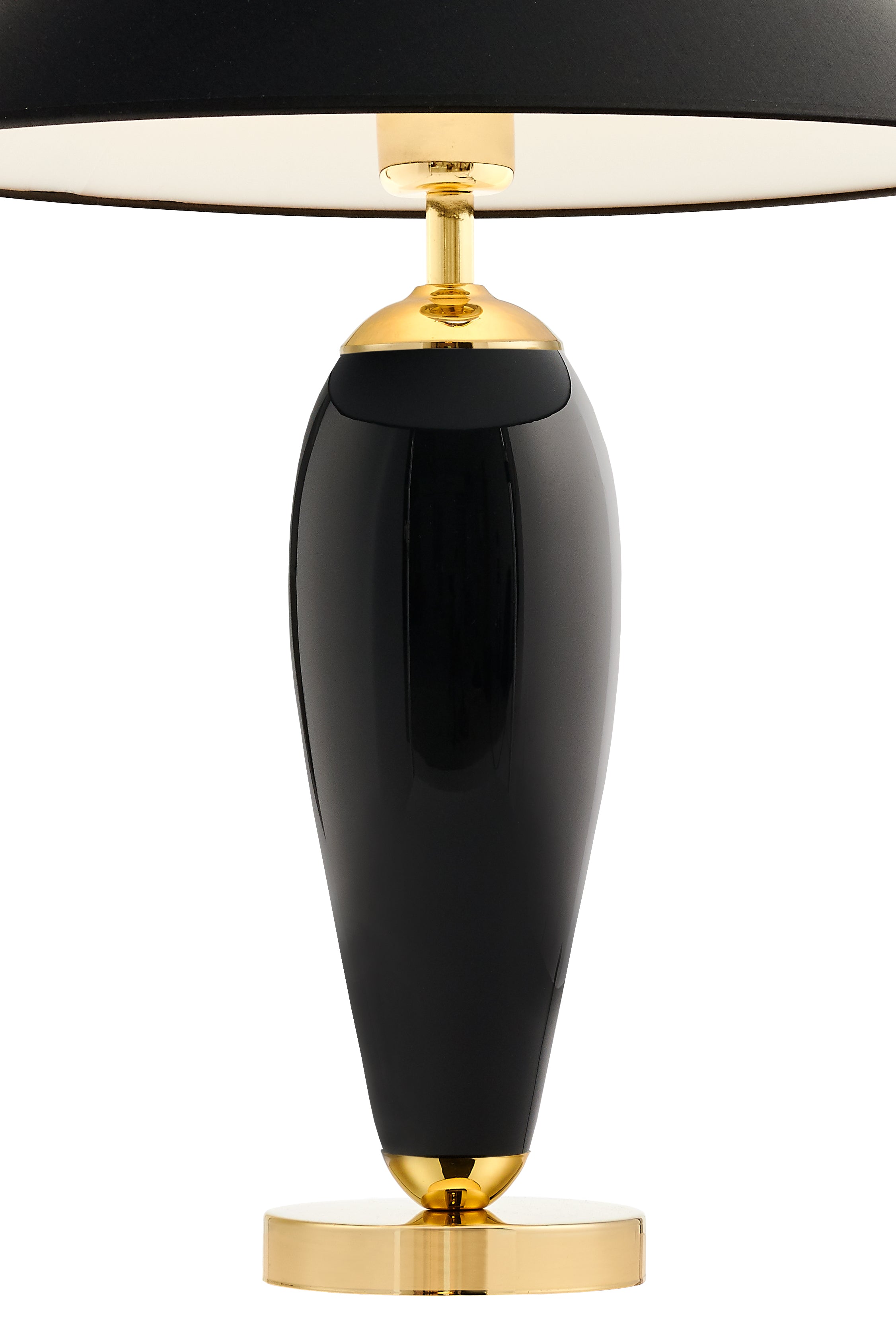 REA table lamp black with black base and gold finish