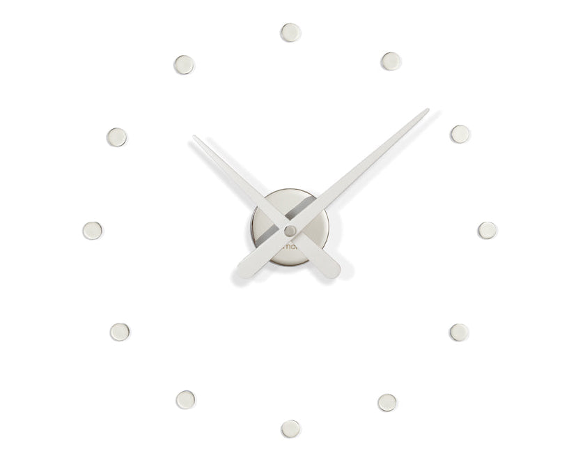 Wanduhr MINI RODON verchromt mit weißem Finish