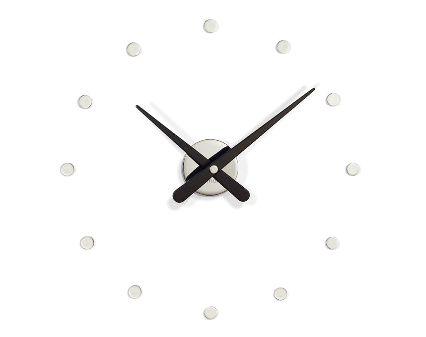 Wanduhr MINI RODON verchromt mit schwarzem Finish