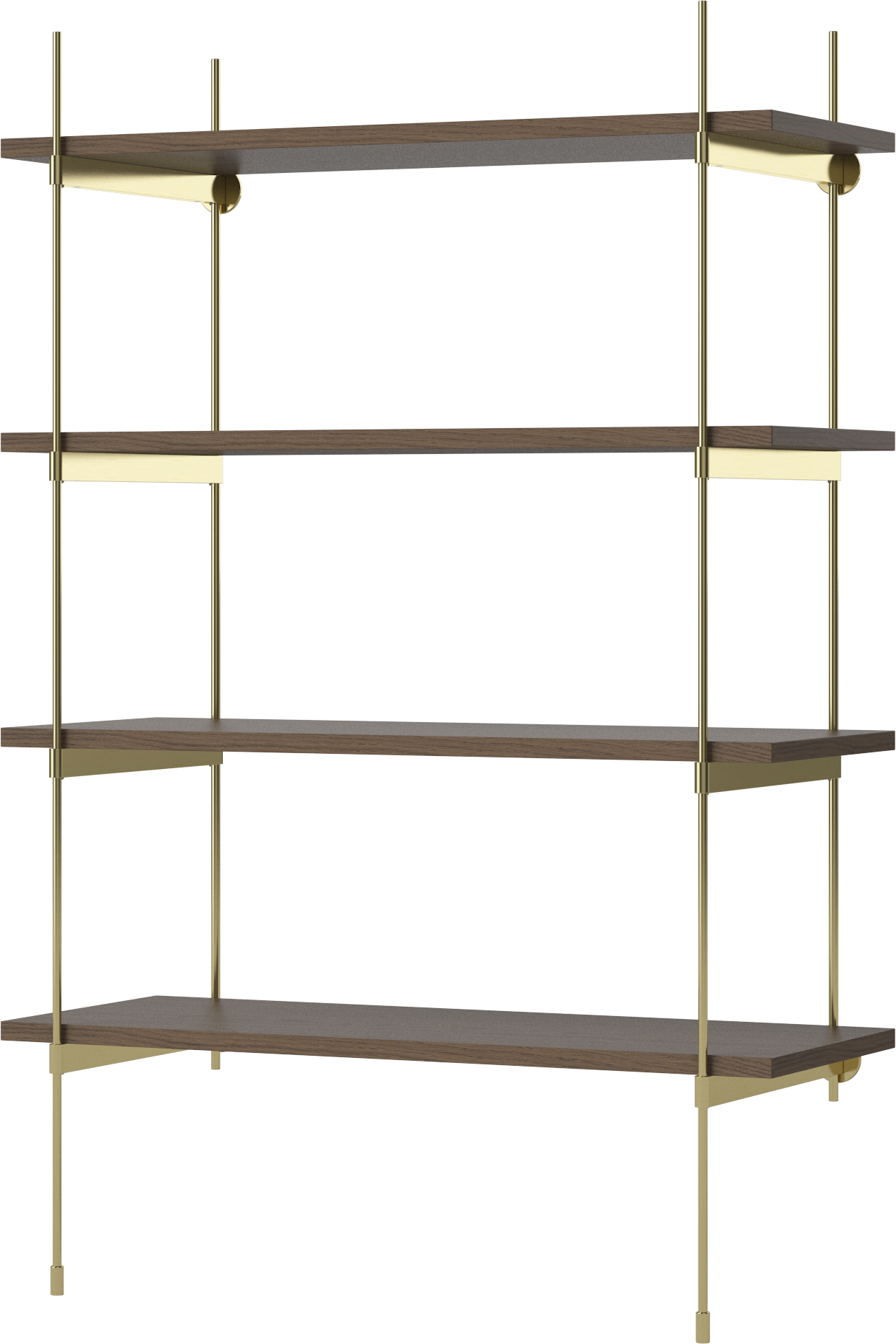 Donkere eiken fineer ROD kast met messing frame