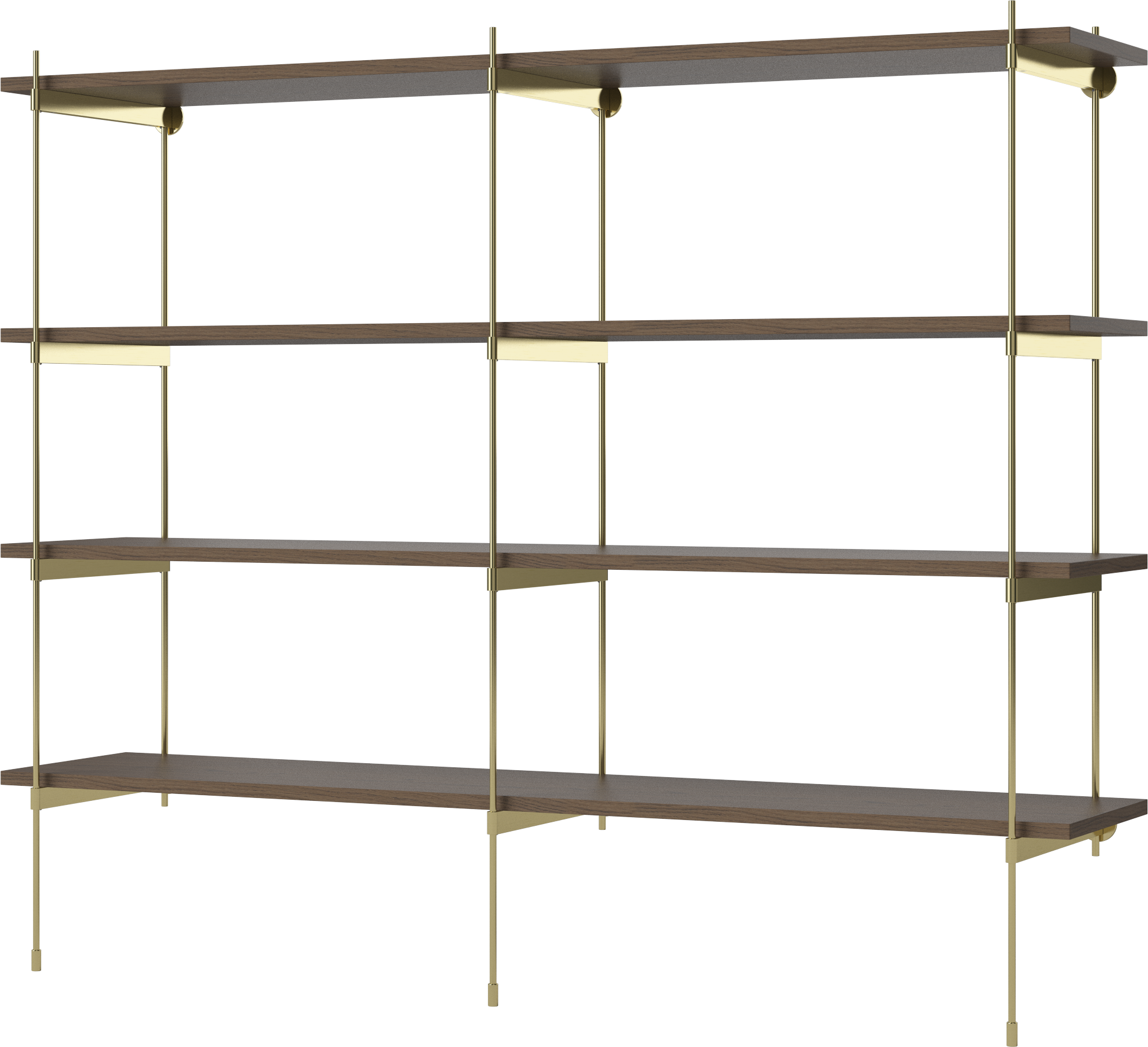 Donkere eiken fineer ROD kast met messing frame