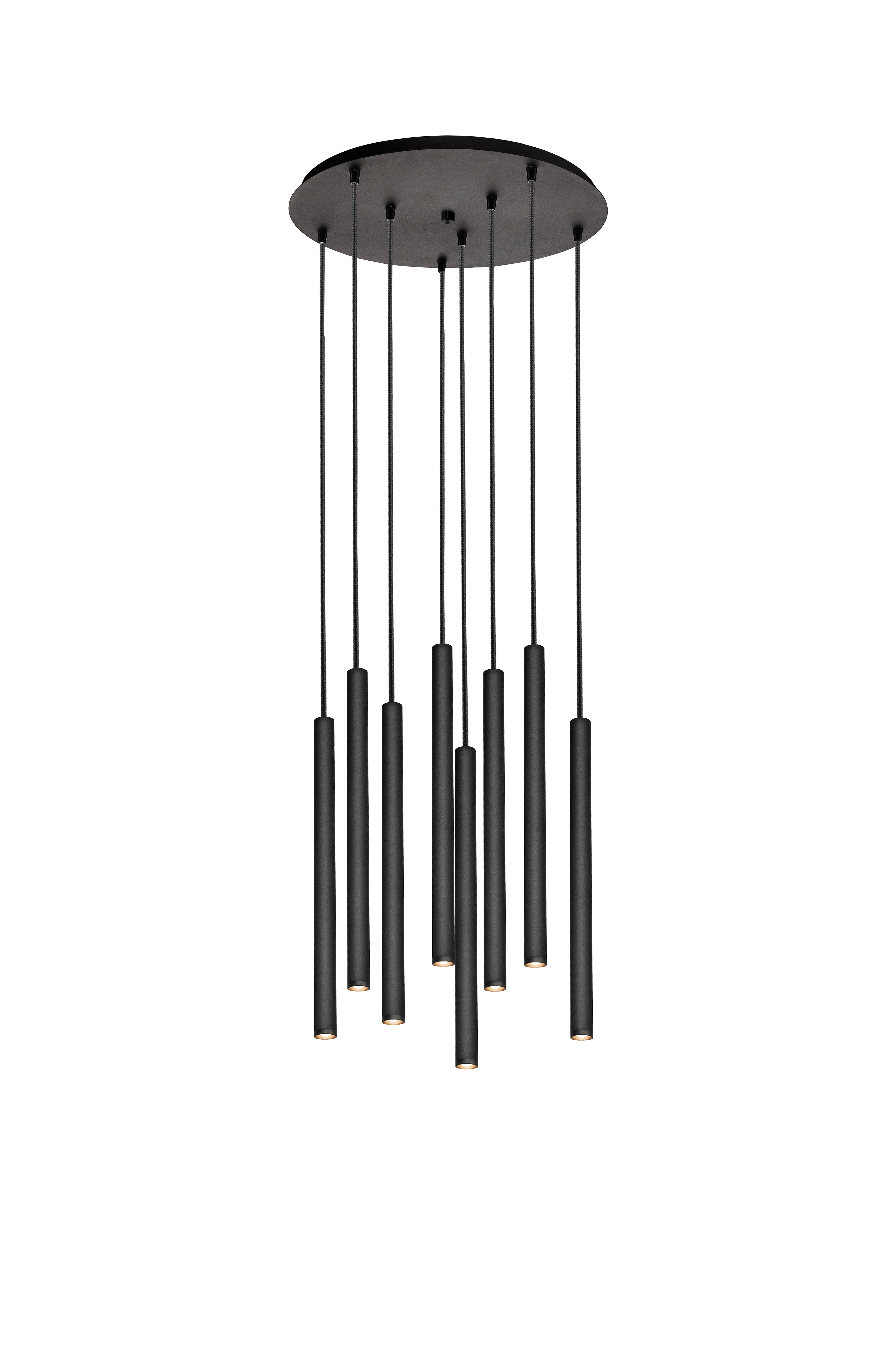 Hanglamp ROLL 8 zwart