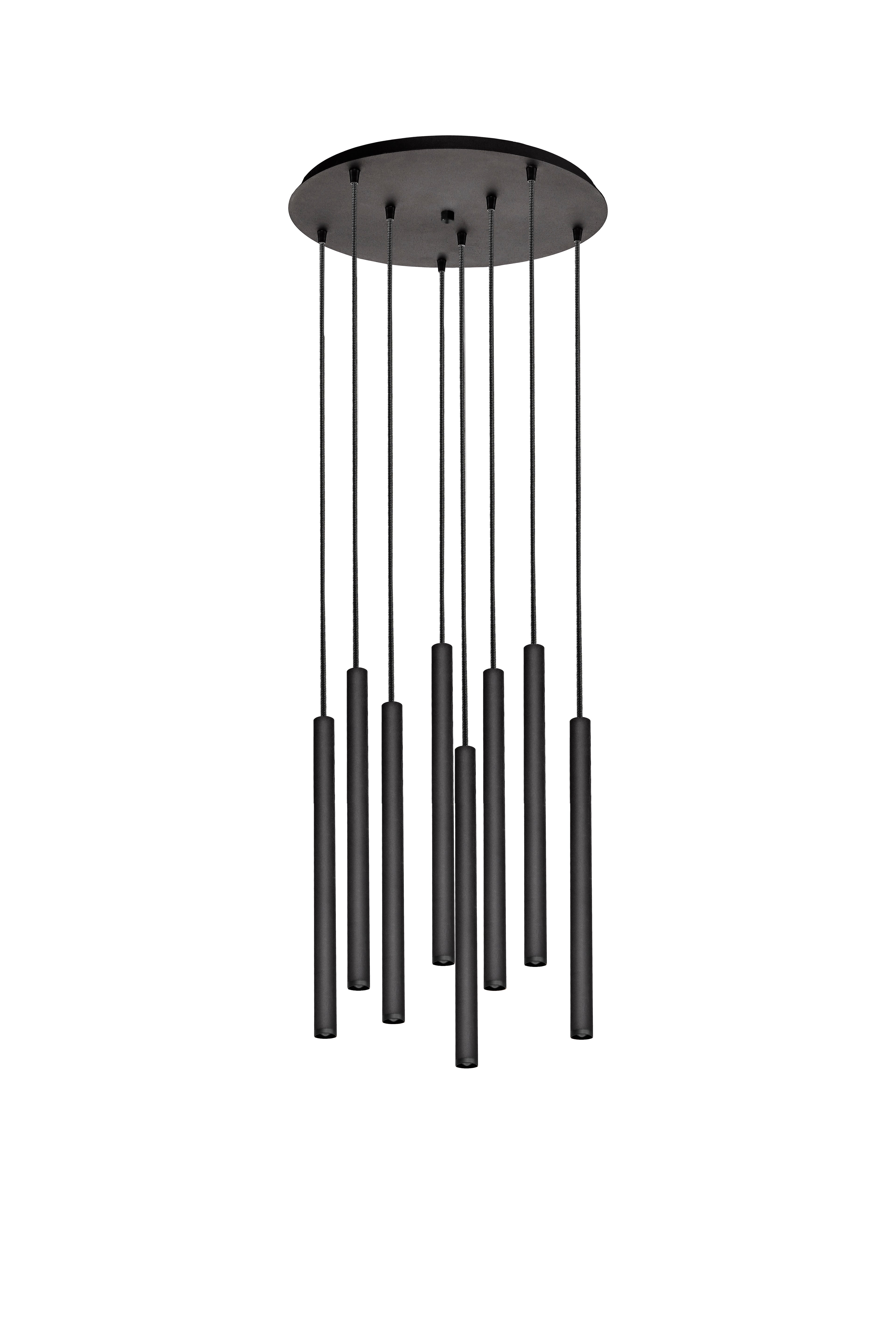 Hanglamp ROLL 8 zwart