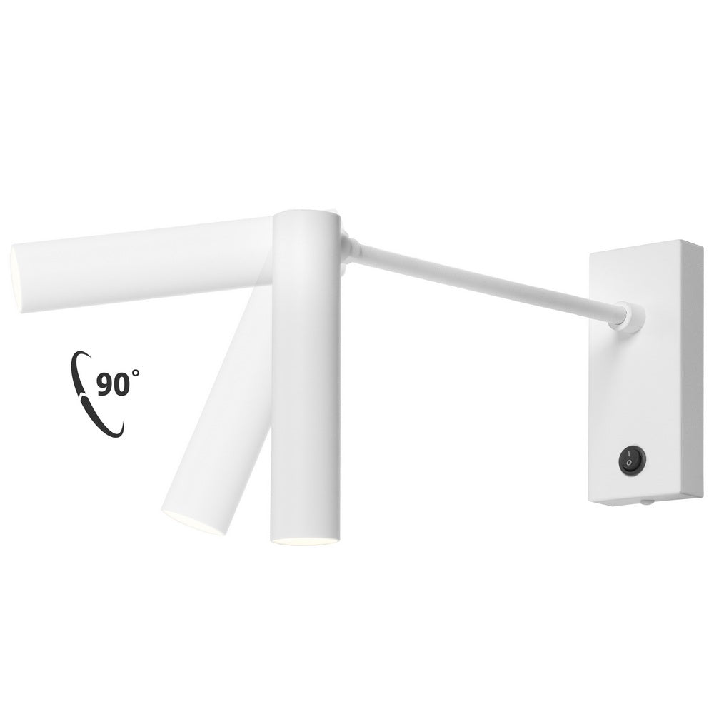 Wandlamp met arm ROLL wit