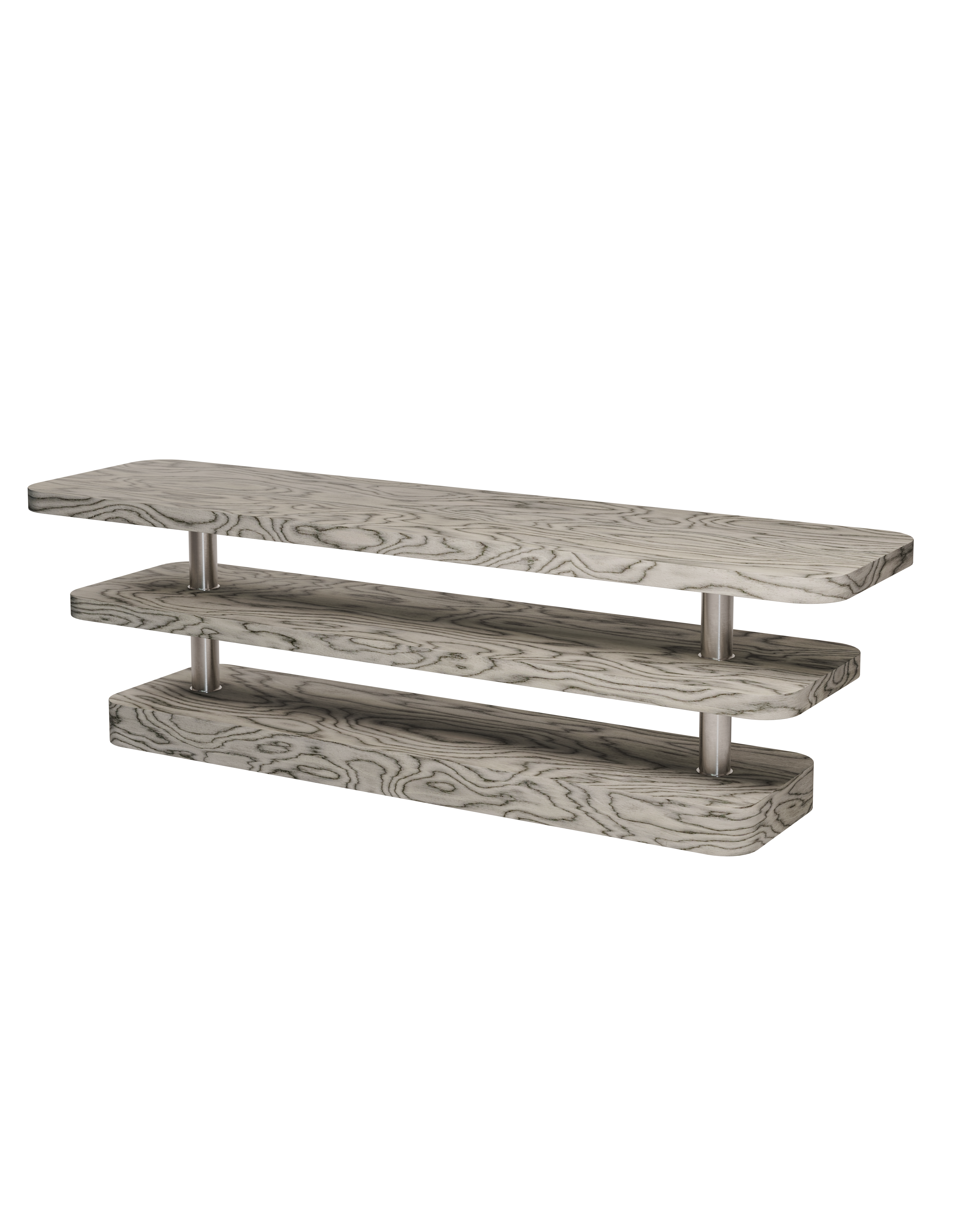 RTV Cabinet REL veneer Sottsass with steel elements