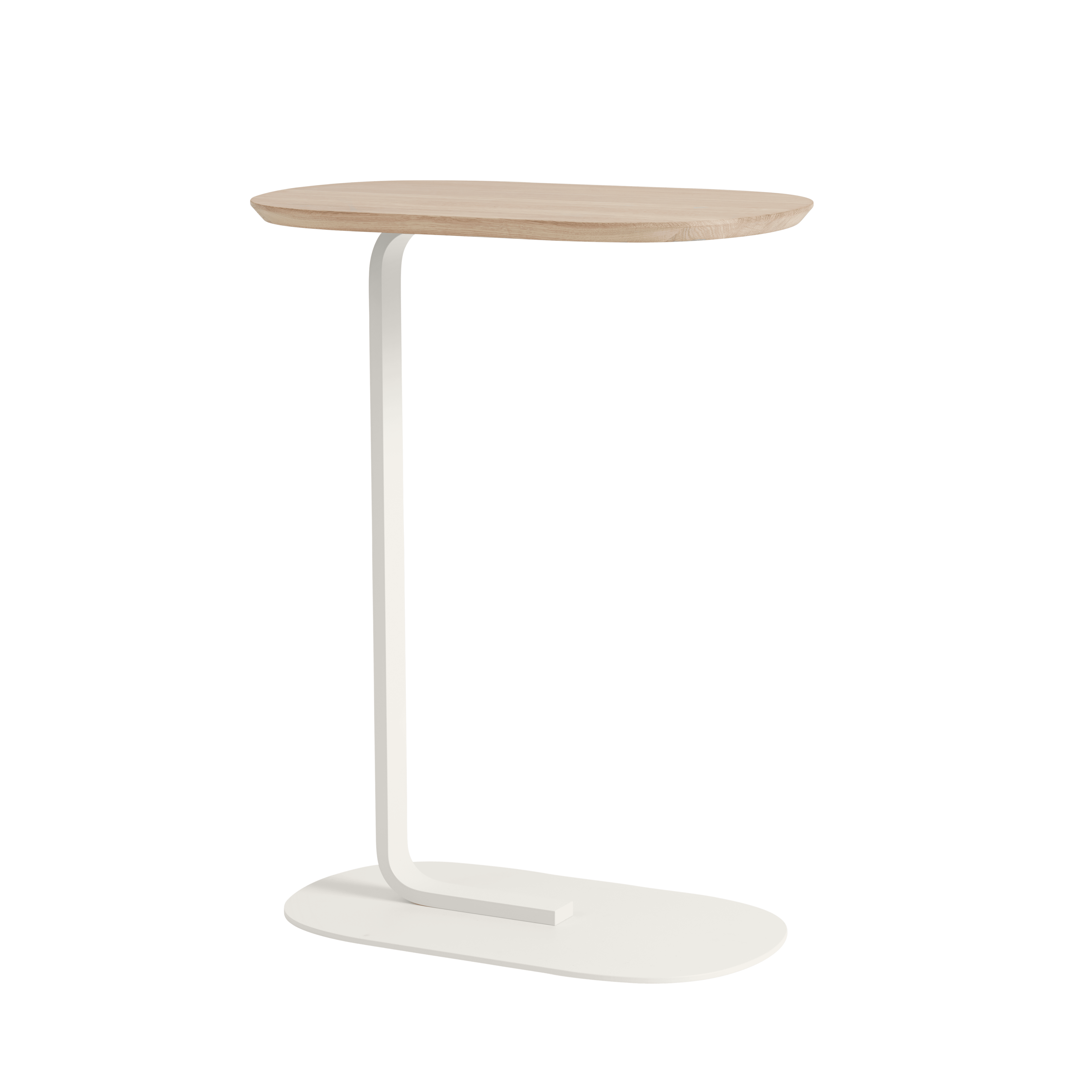 Zijtafel RELATE van eikenhout met een gebroken witte basis