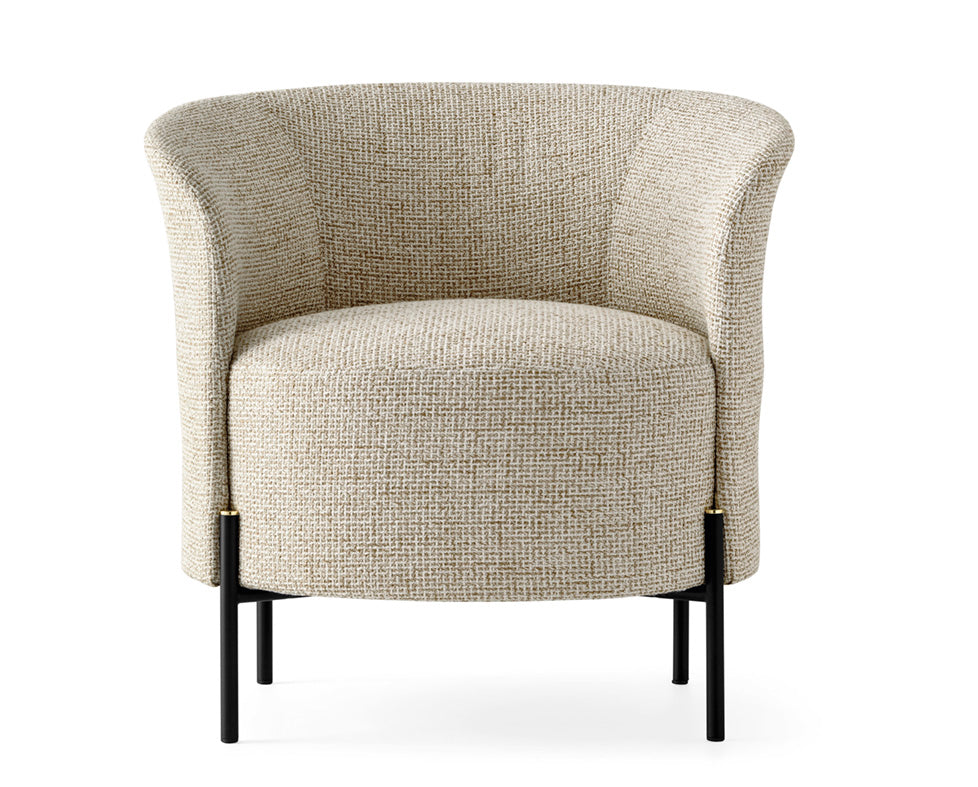 RENDEZ VOUS upholstered armchair with black base