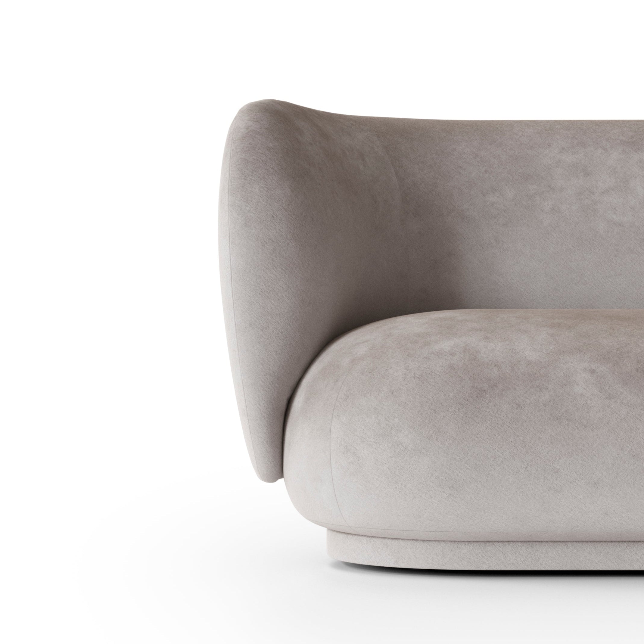 Rico verblasste Velvet Grey 2-Person-Sofa