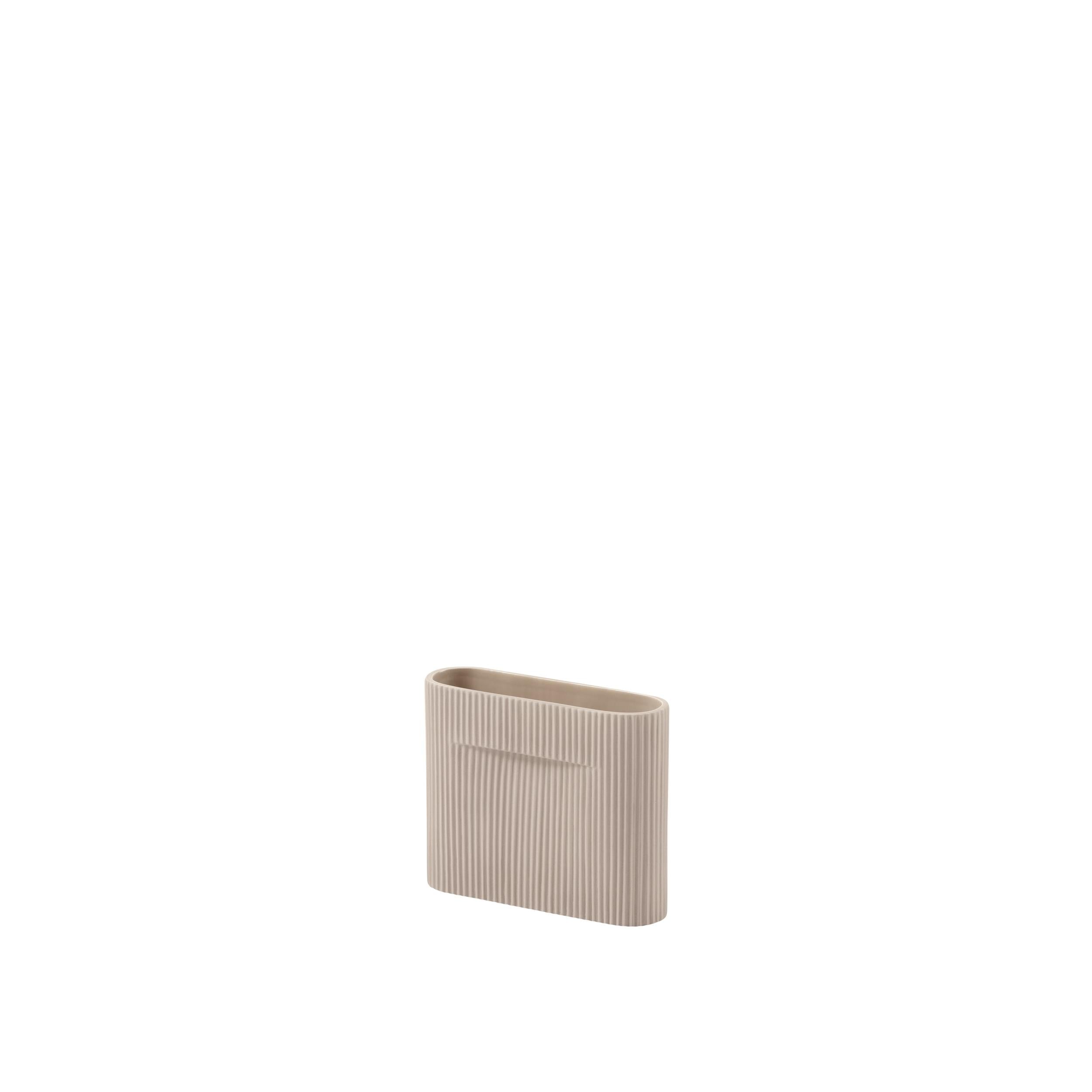 Beige keramische vaas RIDGE