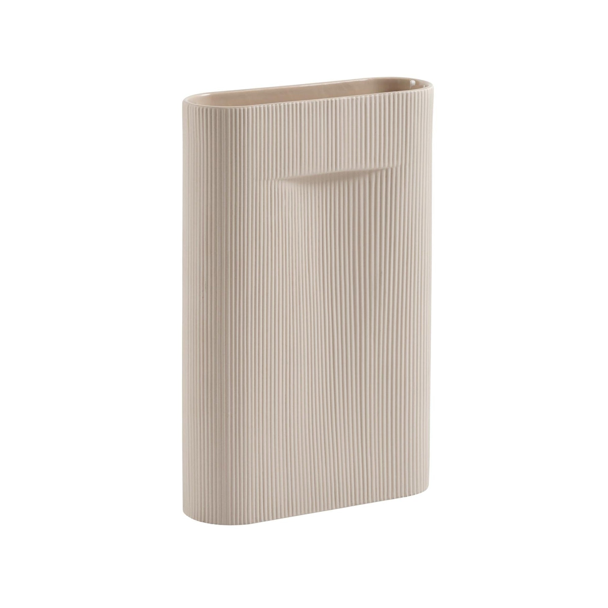 Beige keramische vaas RIDGE